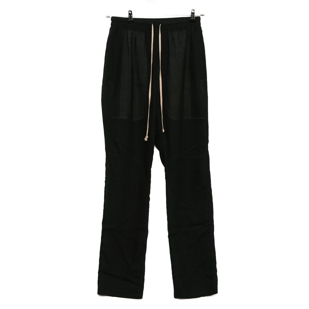 Rick Owens EU46 Black Wool Blend Long Drawstring Astaire FW20