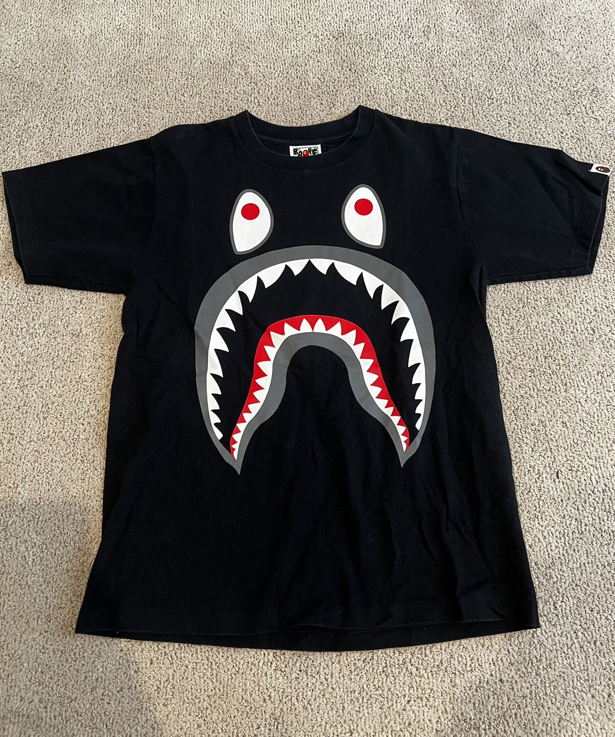 Bape Bape PONR Shark Tee Black | Grailed