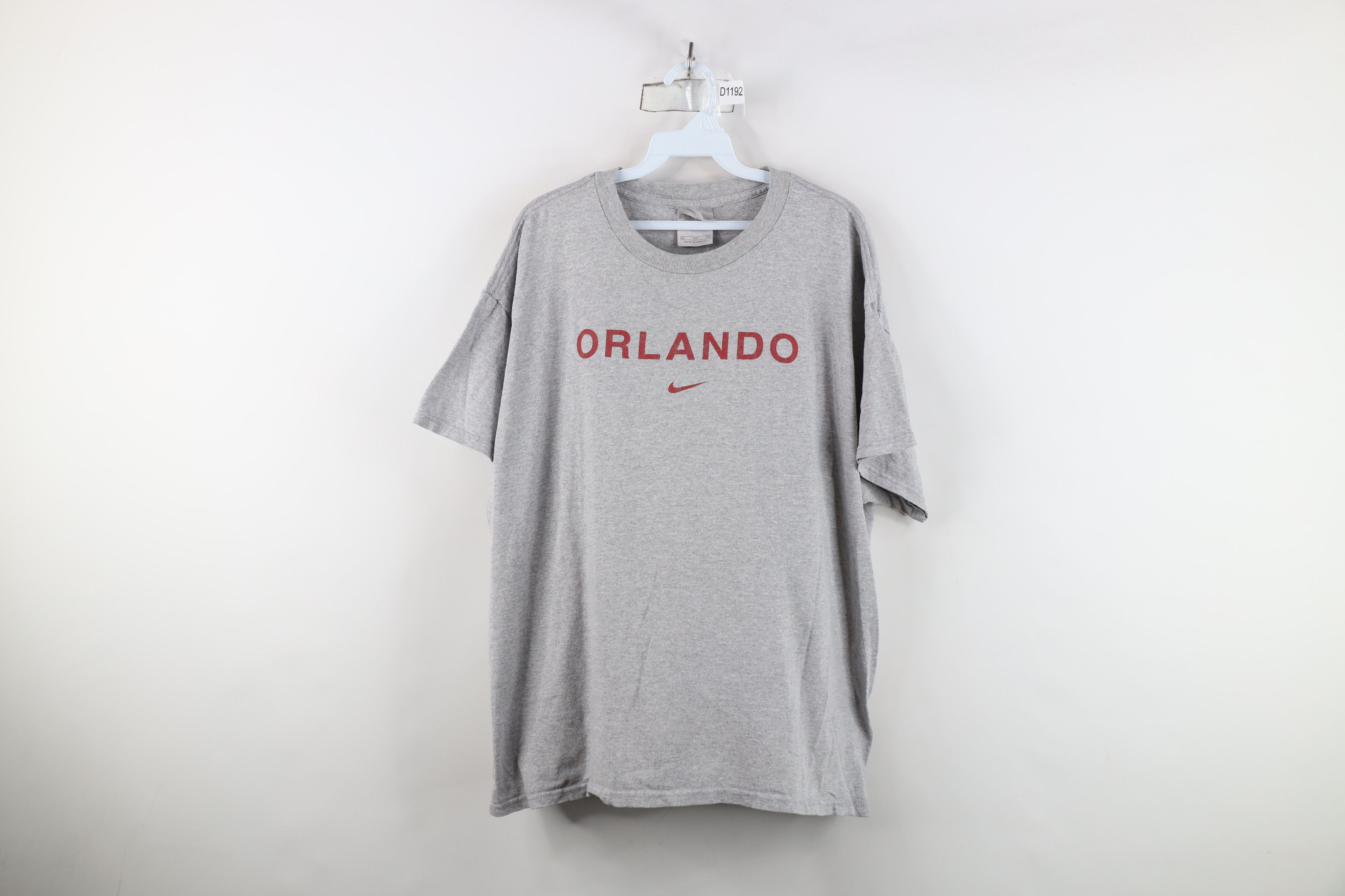 Nike Vintage 90s Y2K Nike Center Swoosh Orlando T-Shirt Gray Size US XL / EU 56 / 4 - 1 Thumbnail