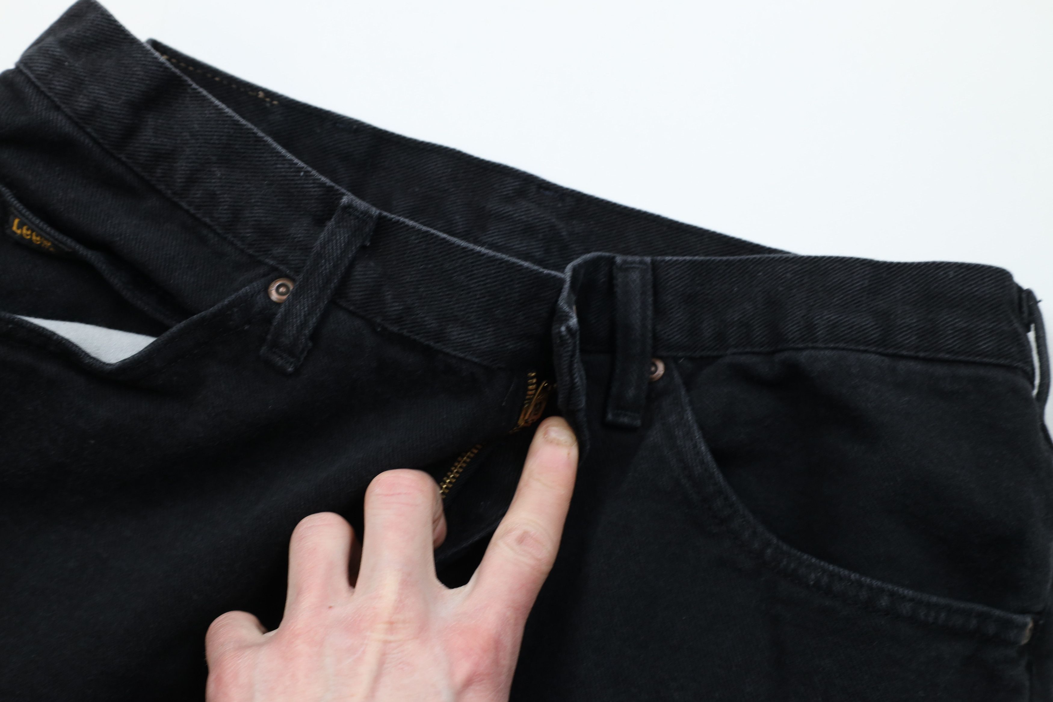 Lee Vintage 90s Lee Faded Straight Leg Denim Jeans Black Cotton Size US 34 / EU 50 - 7 Thumbnail