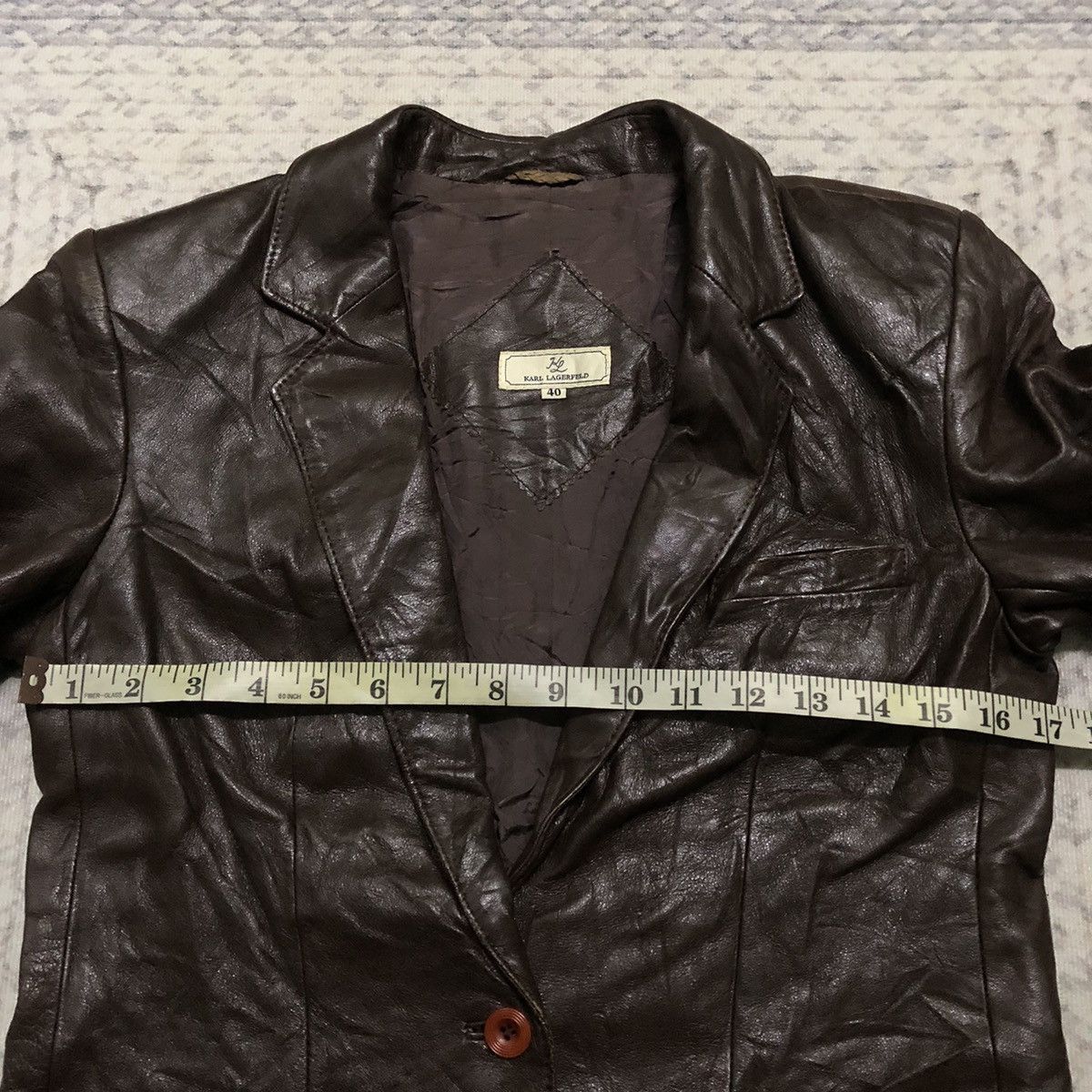 Designer × Karl Lagerfeld × Vintage Rare Distressed Vintage Karl Lagerfeld Leather Jacket Size US XXS / EU 40 - 12 Thumbnail