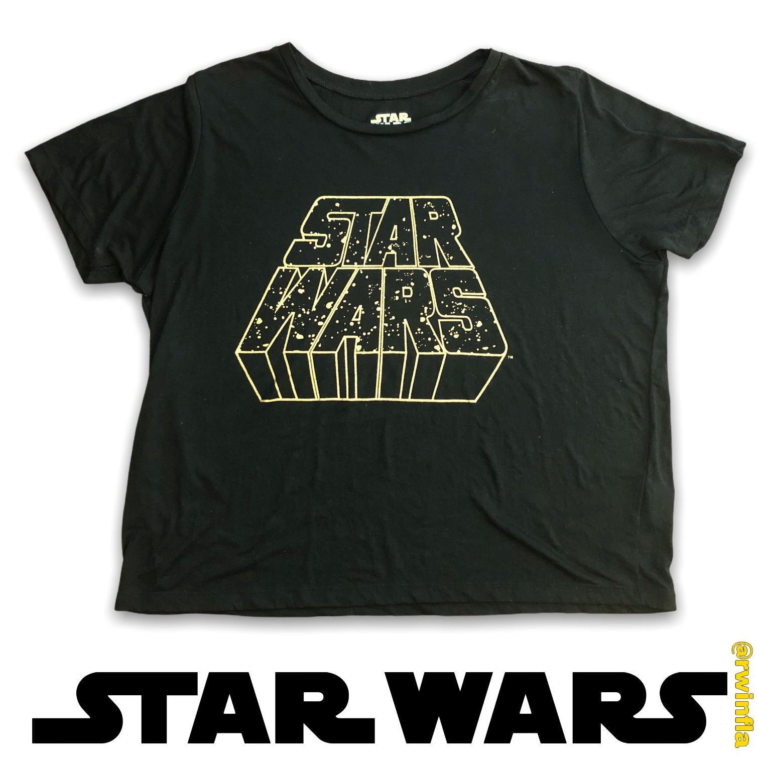 Star Wars Star Wars Classic Retro Scroll Logo Black Gold Men's XL Size US XL / EU 56 / 4 - 1 Thumbnail