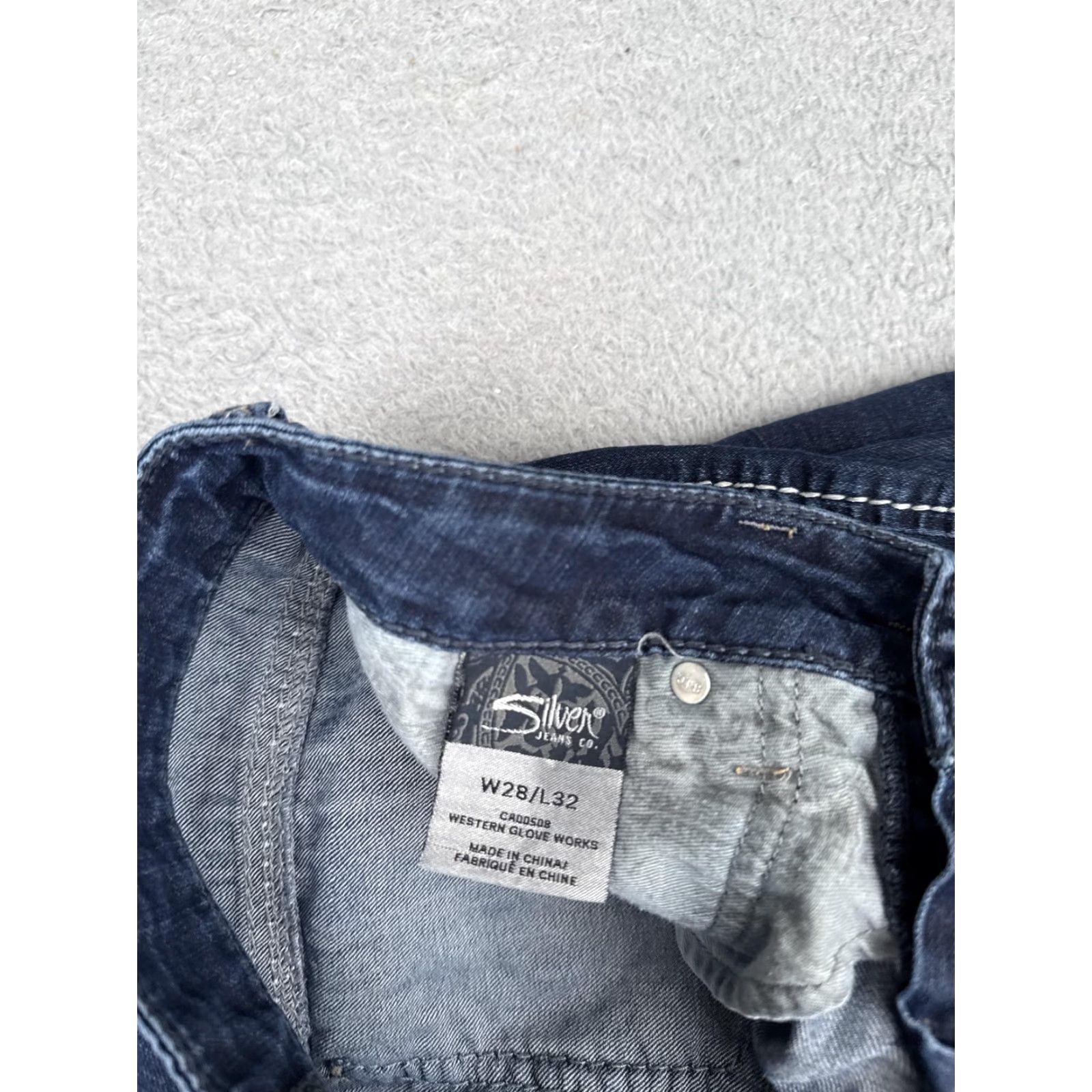 Silver Jeans Co. Silver Jeans Co Berkley Straight Jeans Womens 28 Blue Wash Midrise Stretch 28x32 Size 28" / US 6 / IT 42 - 7 Thumbnail