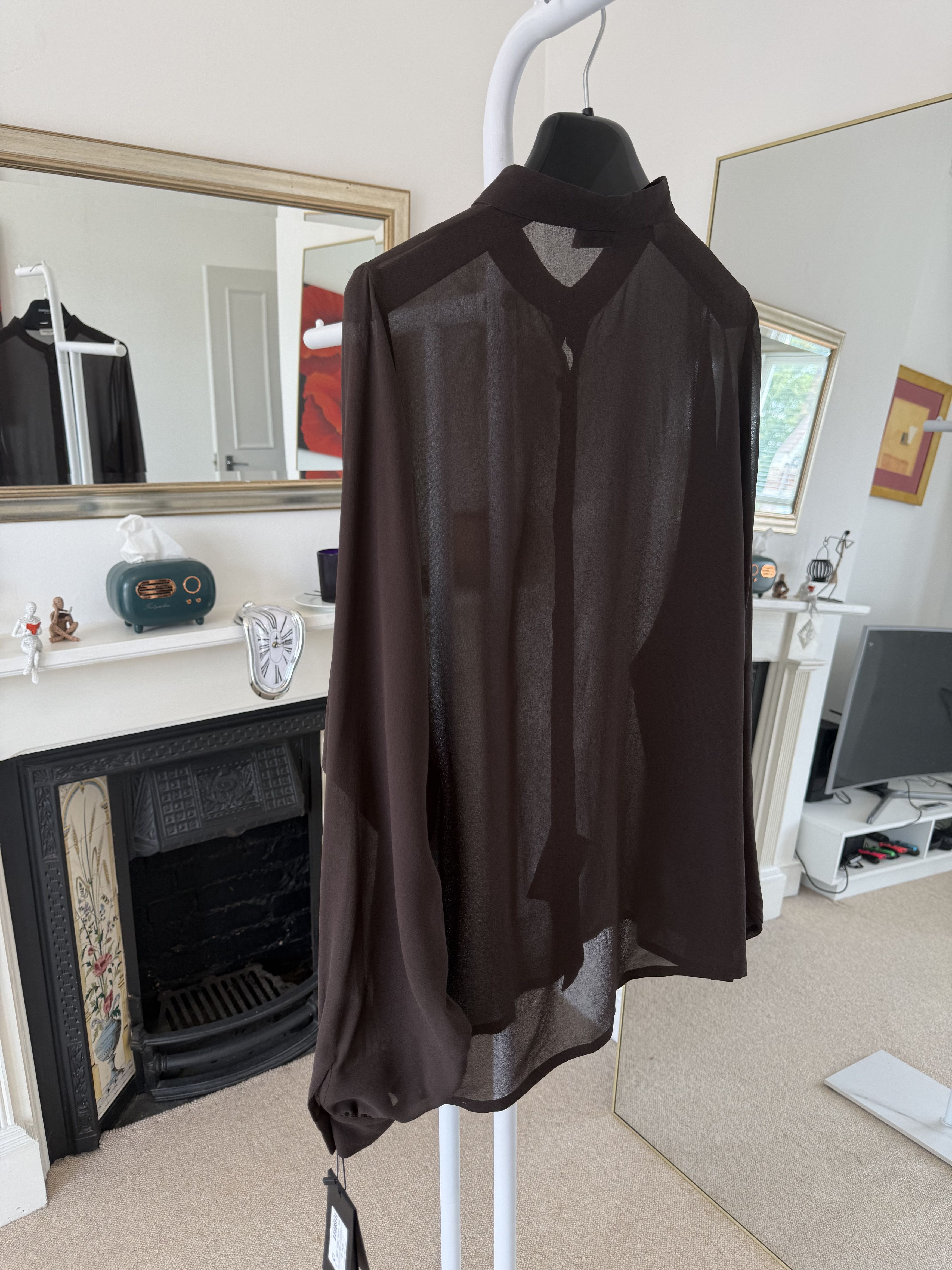 Saint Laurent Paris SS23 Saint Laurent Silk Brown Shirt Size US M / EU 48-50 / 2 - 4 Thumbnail