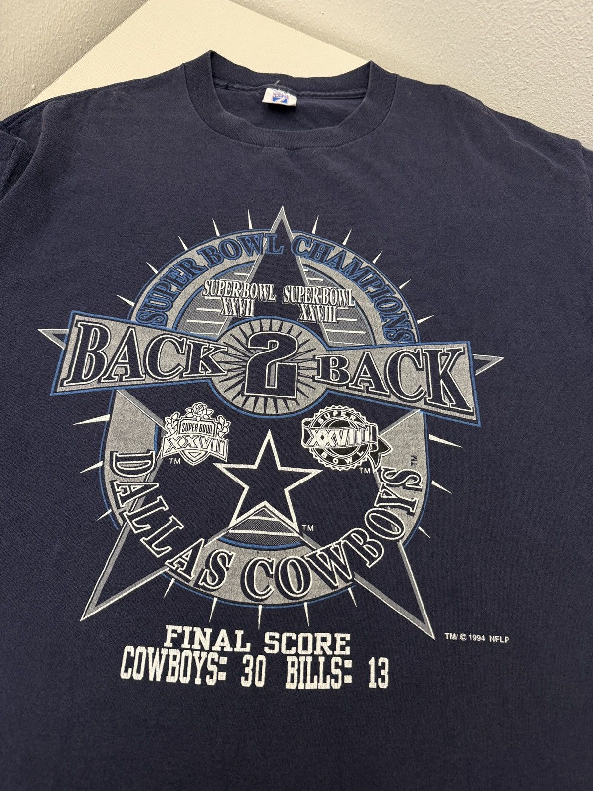 Logo 7 Vintage 1994 Logo 7 Dallas Cowboys Back 2 Back Champion Tee Size US XL / EU 56 / 4 - 3 Thumbnail