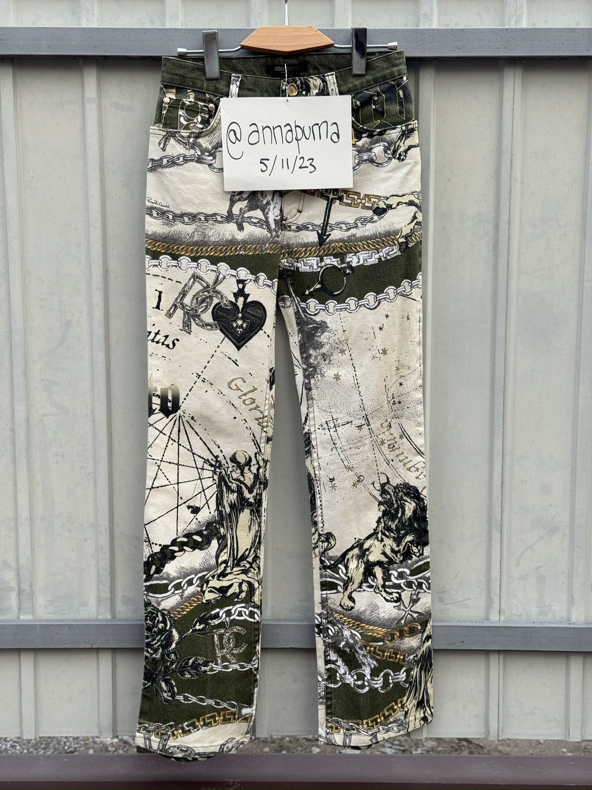 パンツ ROBERTO CAVALLI WHITE AND BLACK COTTON PANTS Roberto Cavalli Jeans, Size M