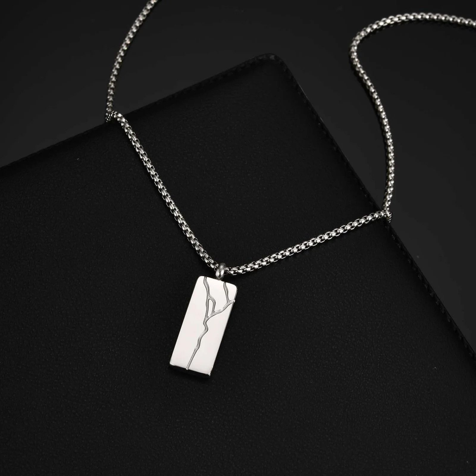 Vintage Crack Square Pendant Necklace Size ONE SIZE - 1 Thumbnail