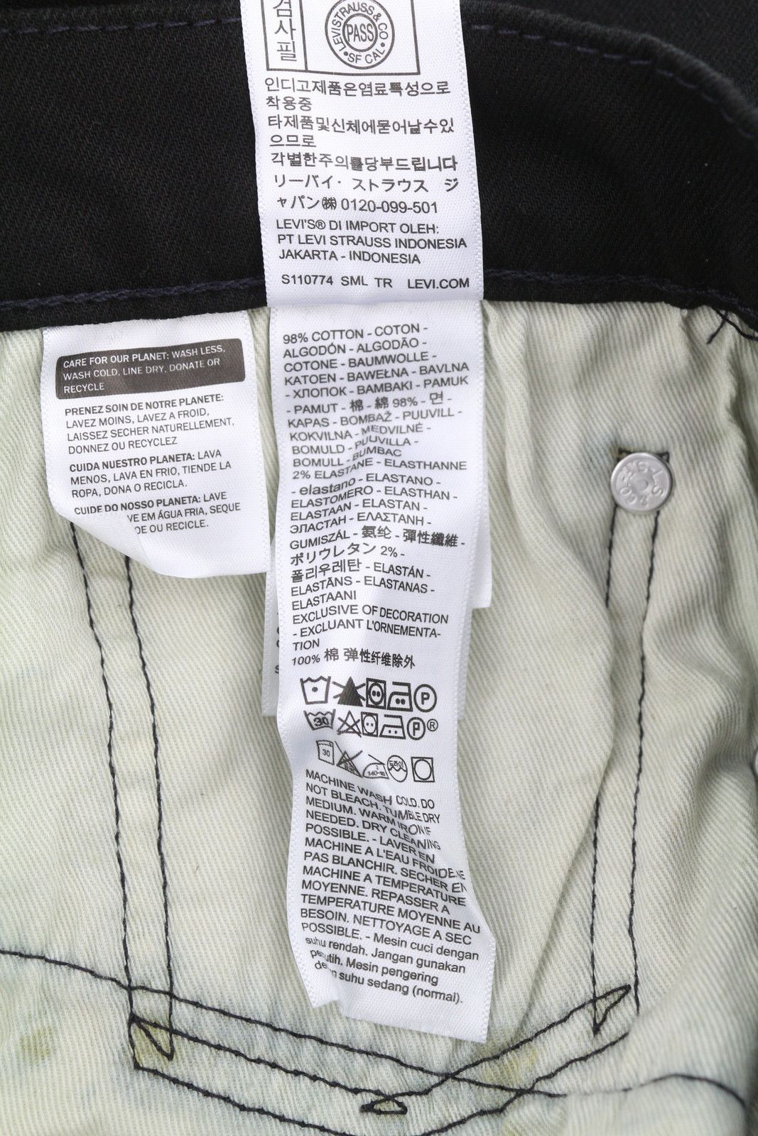 Levi's 502 W33/L30 Taper Zip Black Denim Jeans 87077 Size US 33 - 10 Thumbnail