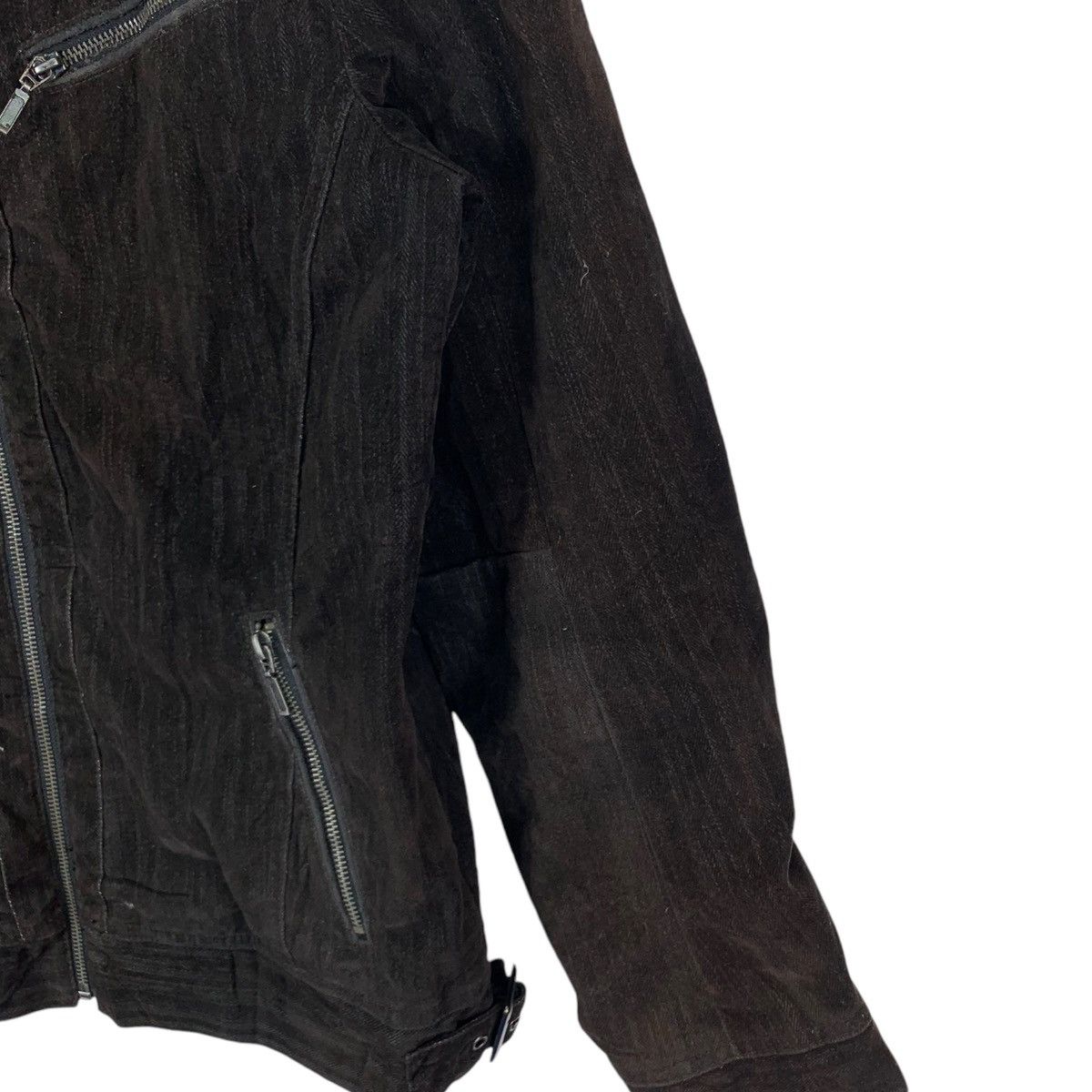 In The Attic VINTAGE SILVER MOON DISTRESSED DENIM BIKERS JACKET Size US L / EU 52-54 / 3 - 6 Thumbnail
