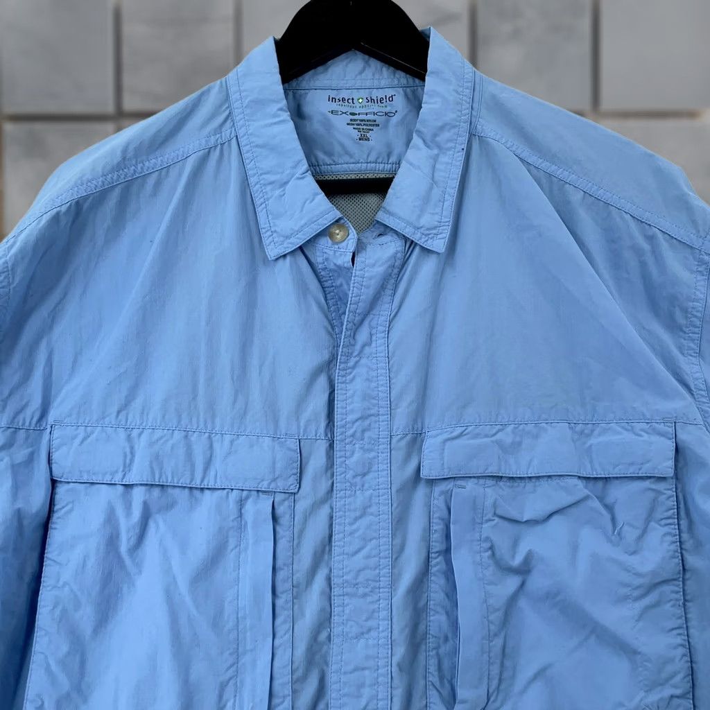 ExOfficio ExOfficio Shirt Mens 2XL Blue Insect Shield Button-Up Ventilated Back Collared Pockets Lightweight Breathable Nylon Polyester Size US XXL / EU 58 / 5 - 1 Thumbnail