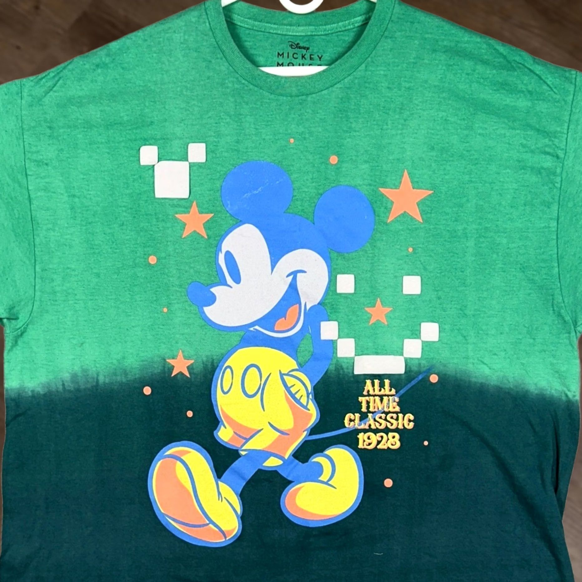 Disney Disney Mickey Mouse T-Shirt Men 2XL Green Ombre Dip-Dye Graphic Tee Short Sleeve Size US XXL / EU 58 / 5 - 1 Thumbnail