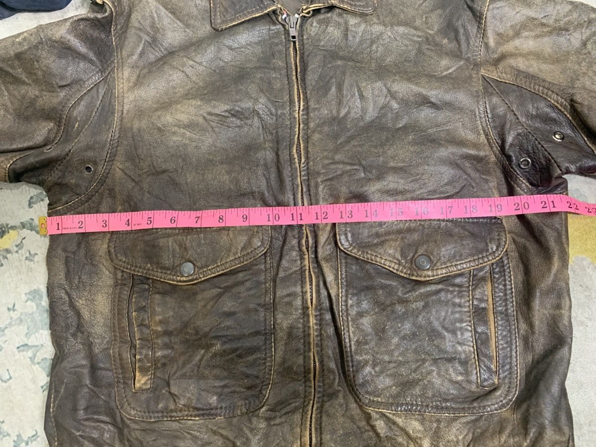 Vintage Vintage 1990 Flight leather Jacket trashed Size US M / EU 48-50 / 2 - 17 Thumbnail