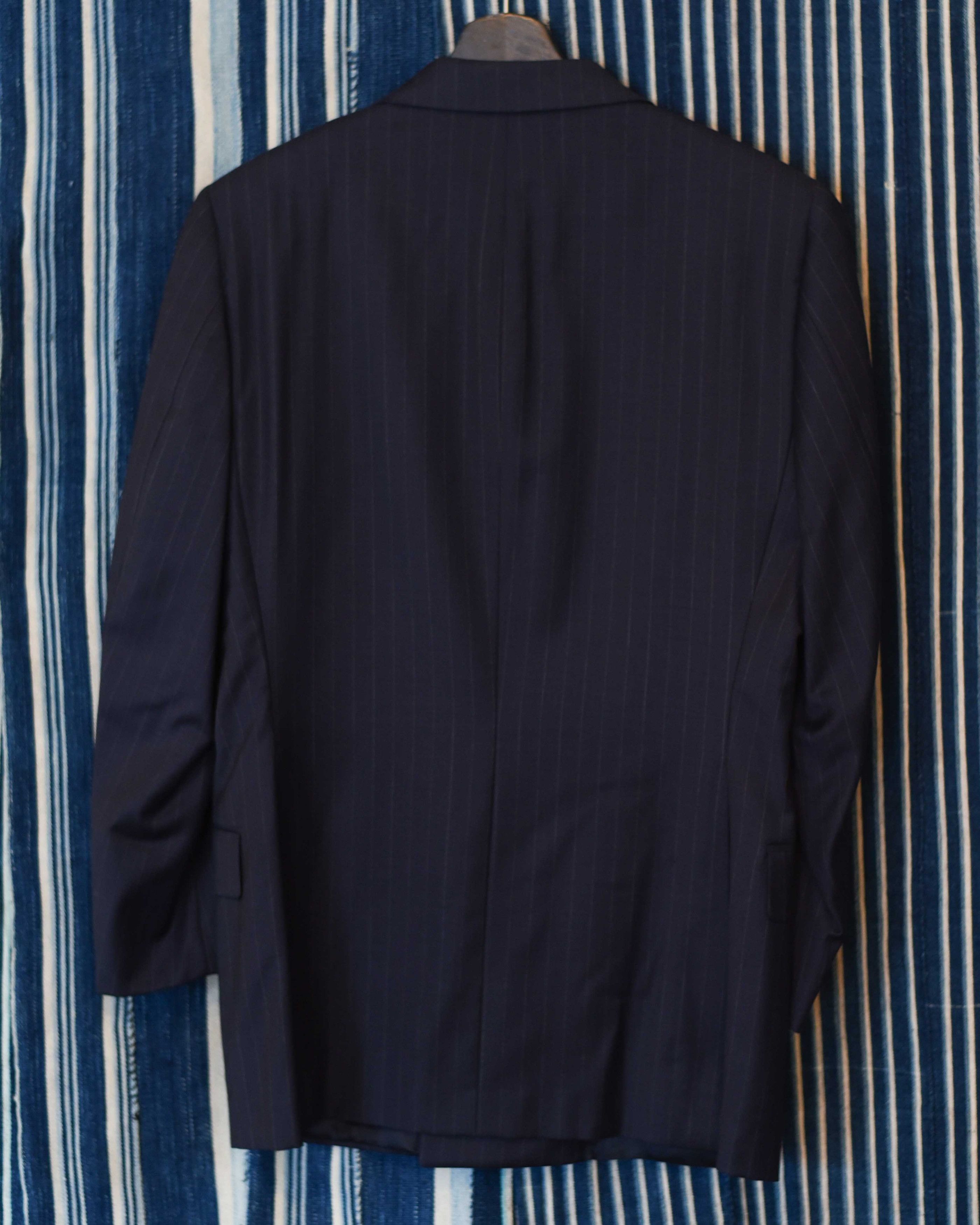 J. Press J Press Double Breasted Blazer Navy Chalk Stripe 38 Husbands Size 38R - 4 Thumbnail