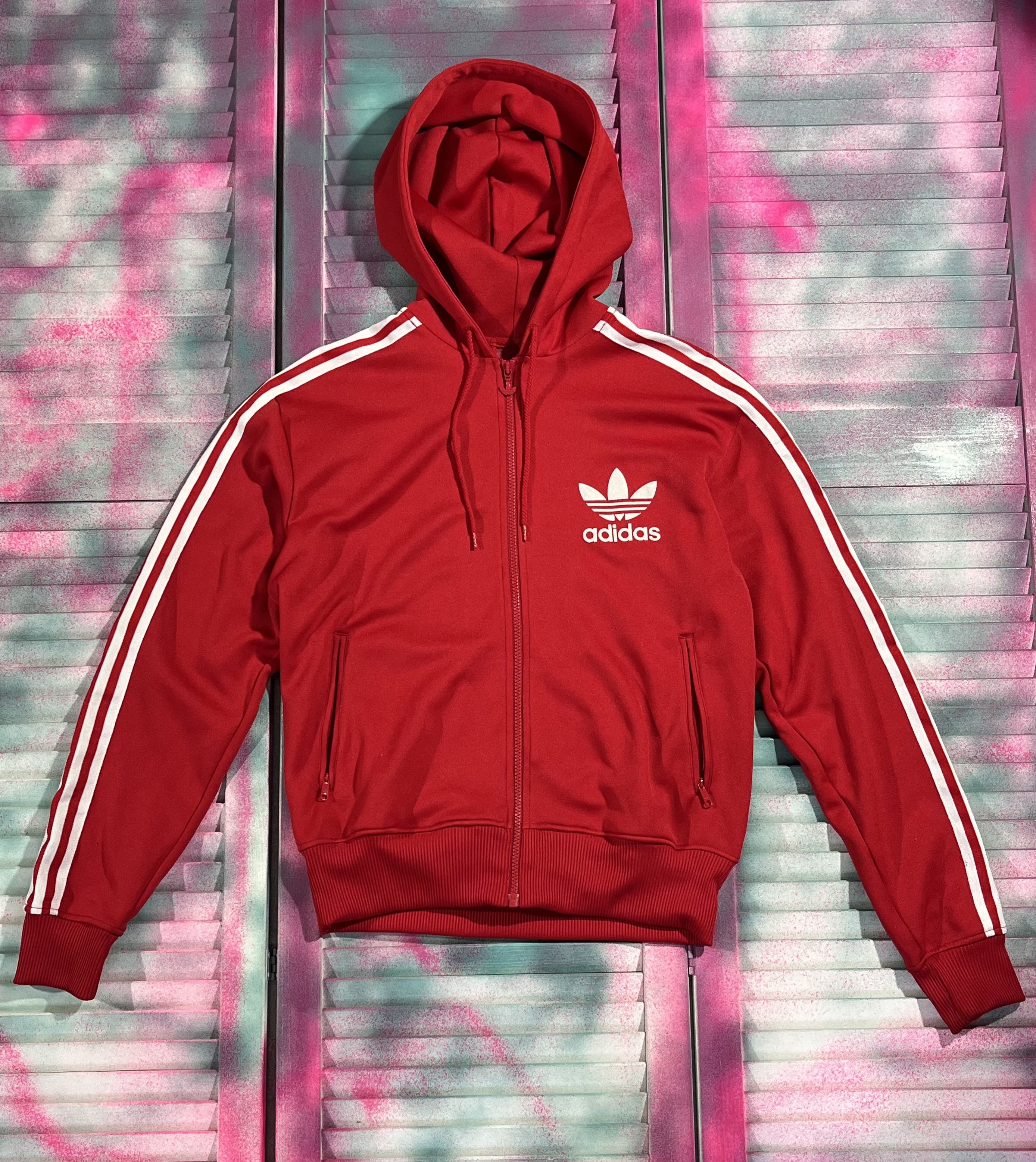 Adidas Rare Vintage Hoodie Zip Adidas Red Y2k Style | Grailed