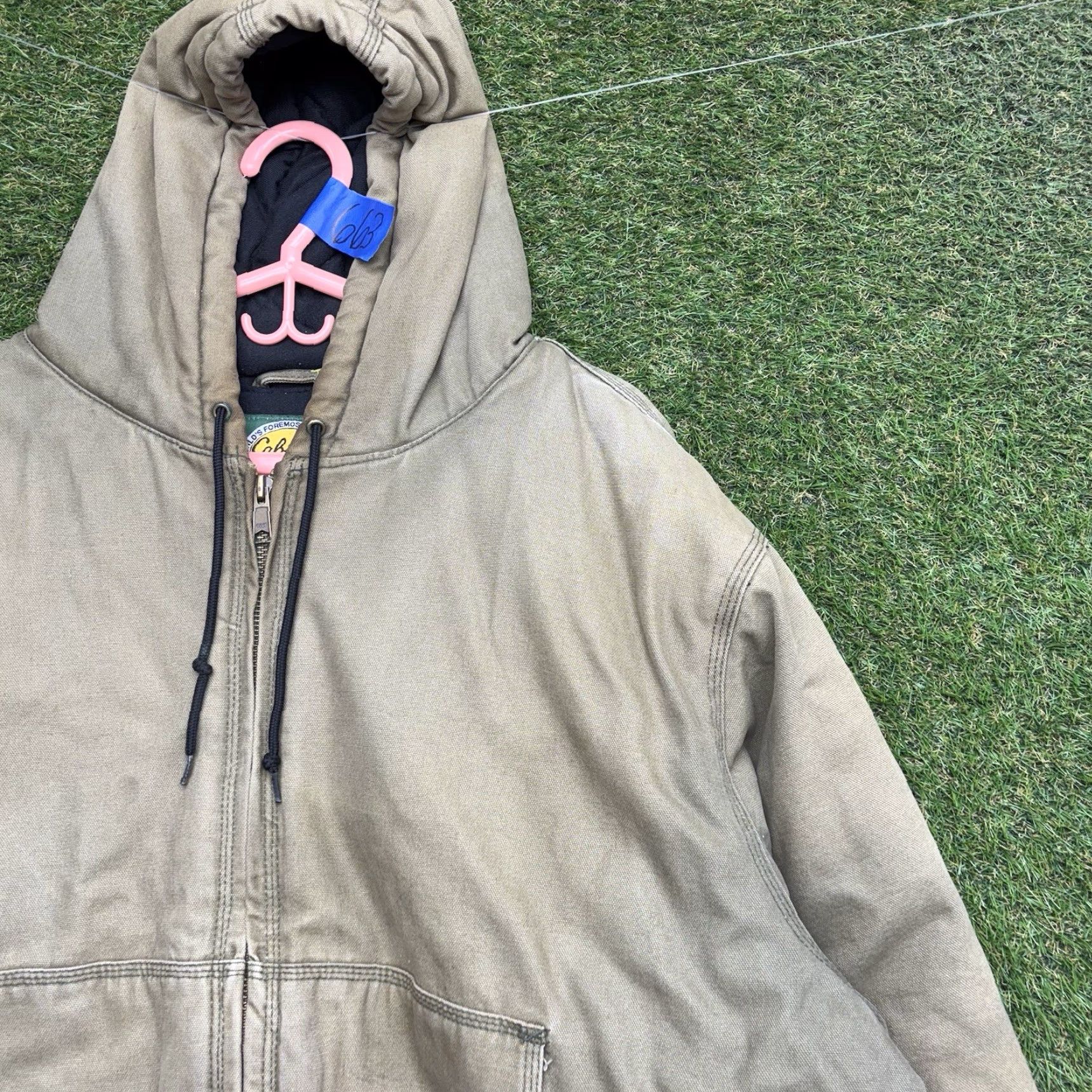 Vintage Cabela's Work Jacket Mens 2XL Canvas Insulated Quilted Lined Bomber Jacket Weathergear Zip Full Zip Hooded Beig e 2XL Mens Size US XXL / EU 58 / 5 - 3 Thumbnail