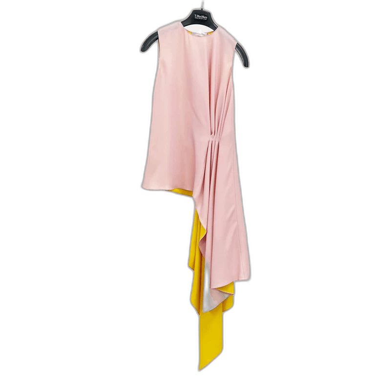 Pink Dress with Yellow Hem and Tie
