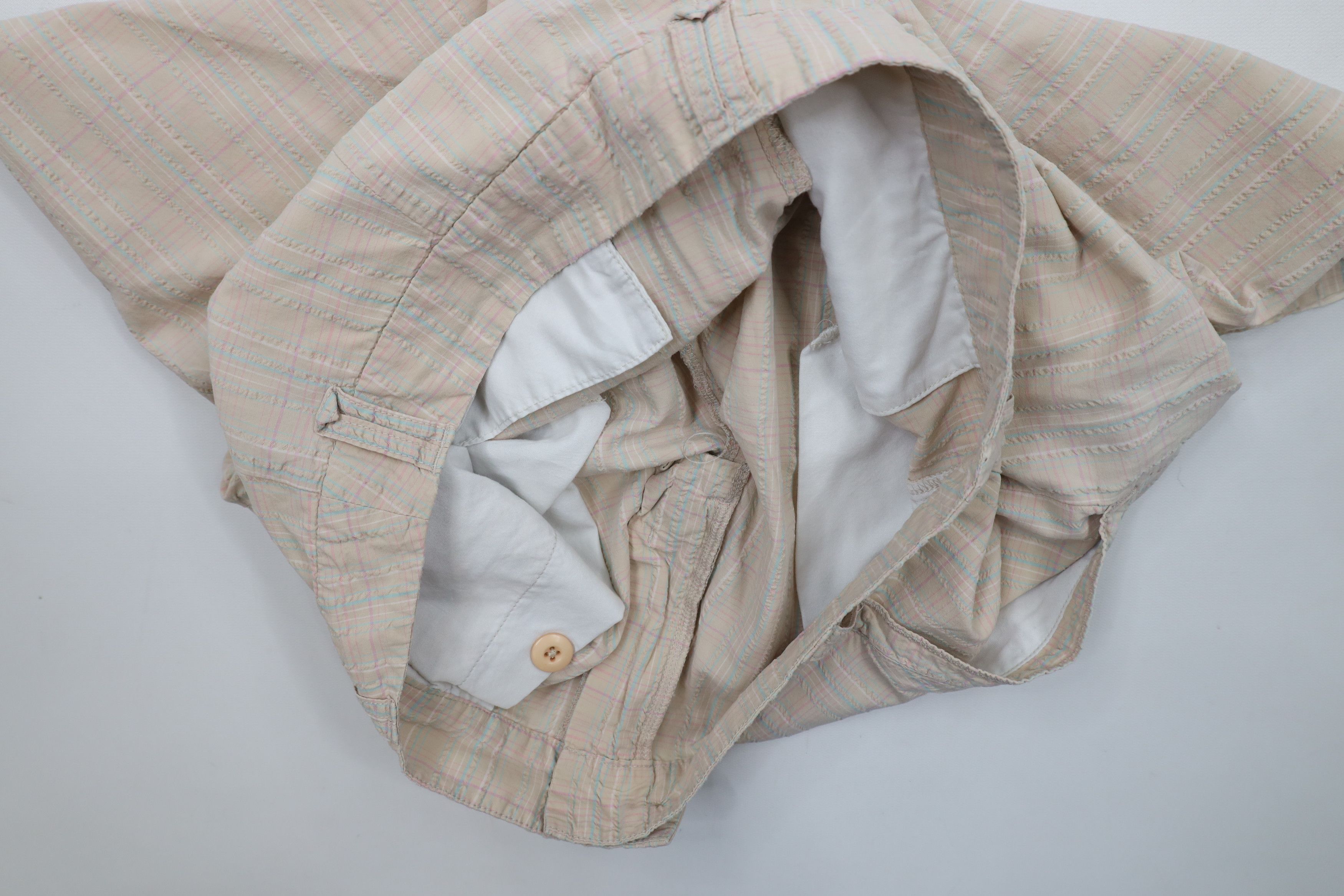 Vintage × Woolrich Woolen Mills Vintage 90s Woolrich Pastel Seersucker Bermuda Chino Shorts Size 34" / US 12 / IT 48 - 8 Thumbnail