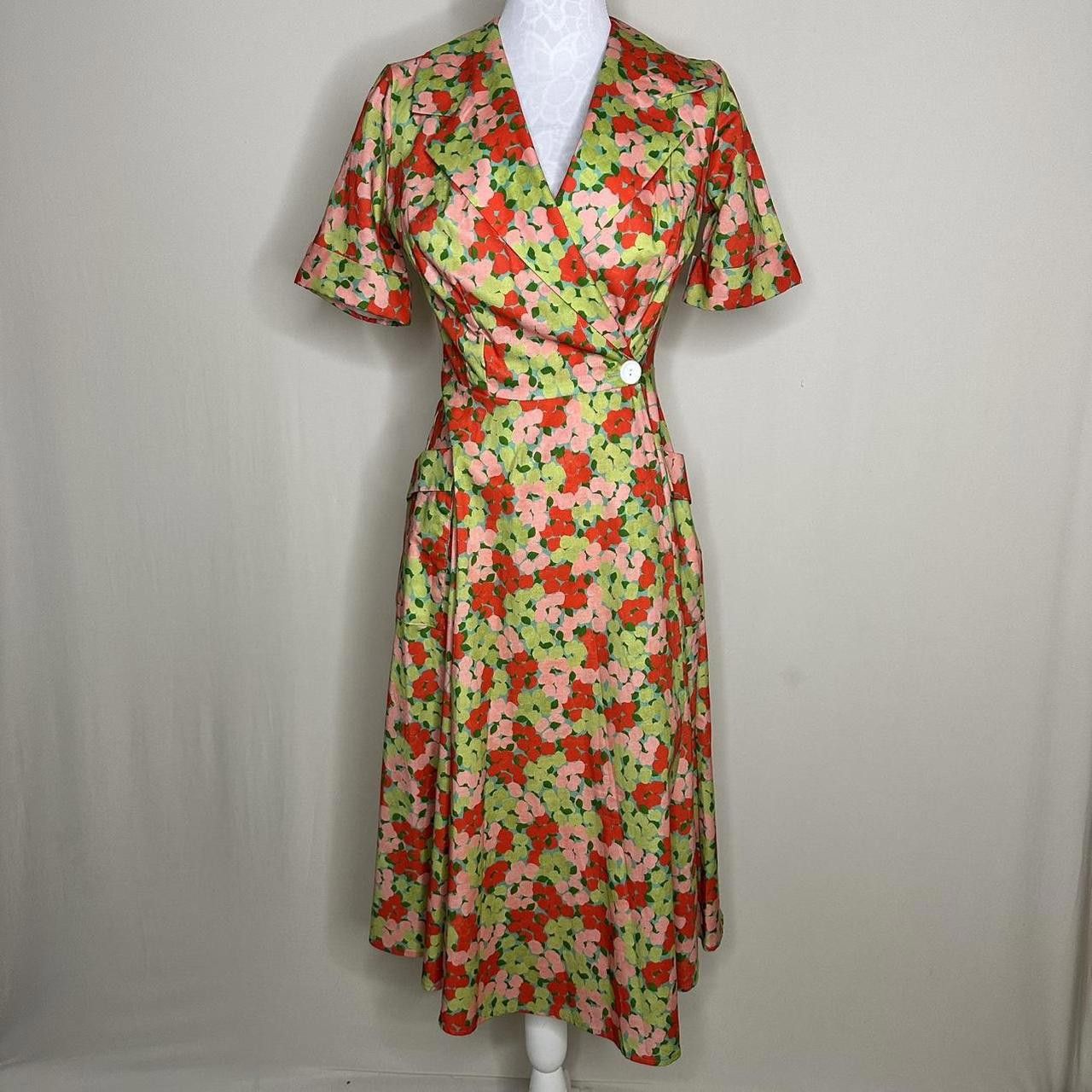 Designer × Vintage Loco Lindo 1950s-Inspired Floral Midi Dress Size Medium NWT Size M / US 6-8 / IT 42-44 - 1 Thumbnail