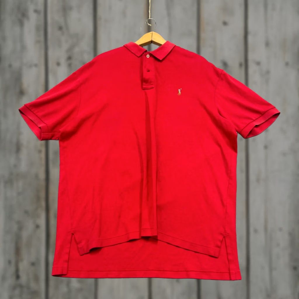 Polo Ralph Lauren VINTAGE Polo Ralph Lauren Polo Shirt Men XL Red Single Stitch 1/4 Button Up Distressed Size US XL / EU 56 / 4 - 1 Thumbnail