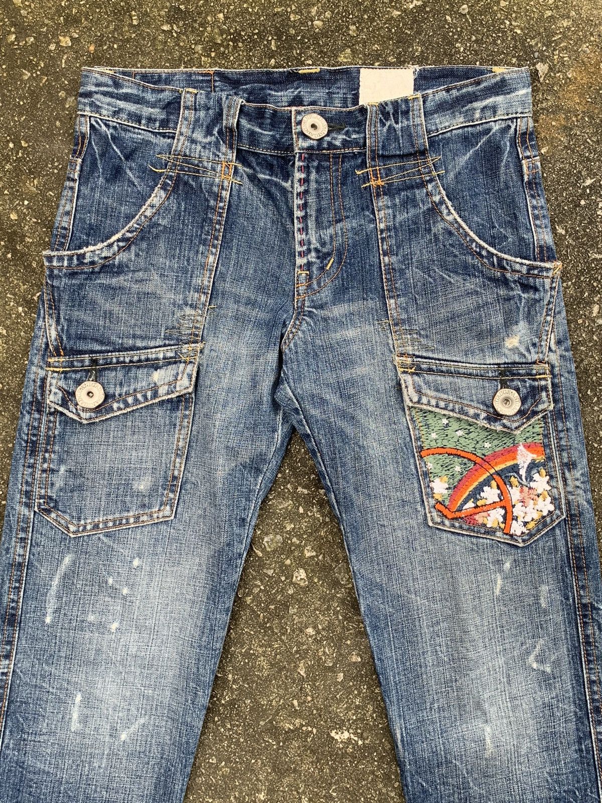 If Six Was Nine × Japanese Brand Distressed Antgauge Platinum Embroidered Pocket Denim Pants Size US 30 / EU 46 - 10 Thumbnail
