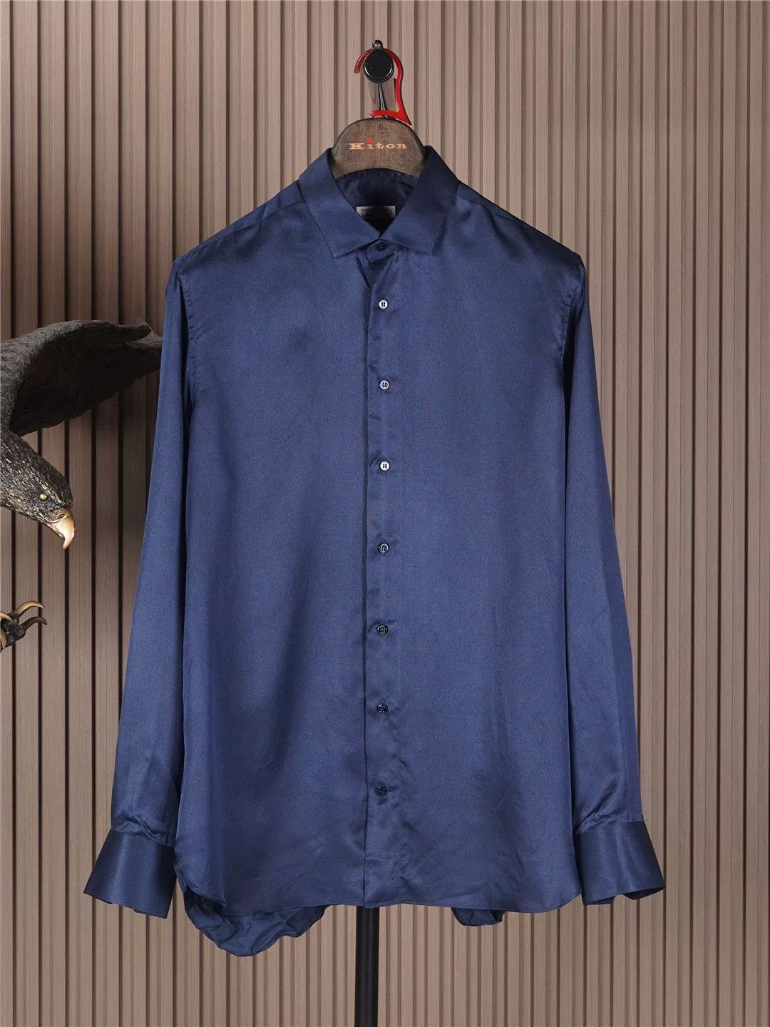 Zilli Navy Silk Shirt by Zilli Size US M / EU 48-50 / 2 - 1 Thumbnail