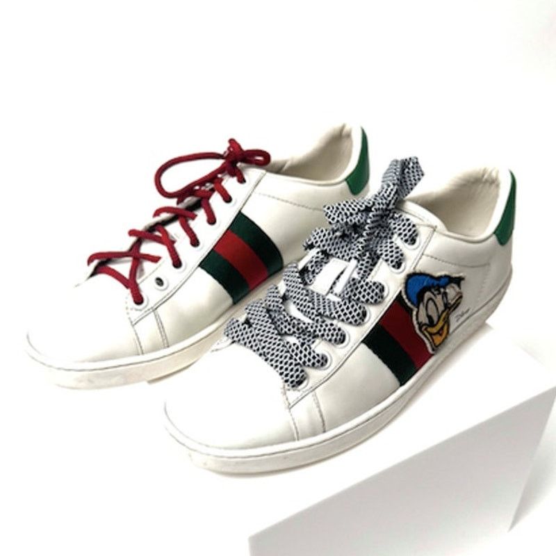 Gucci Disney x Gucci New Ace Donald Duck Patch Sneakers Size 4.5 Size US 4.5 / IT 34.5 - 3 Thumbnail