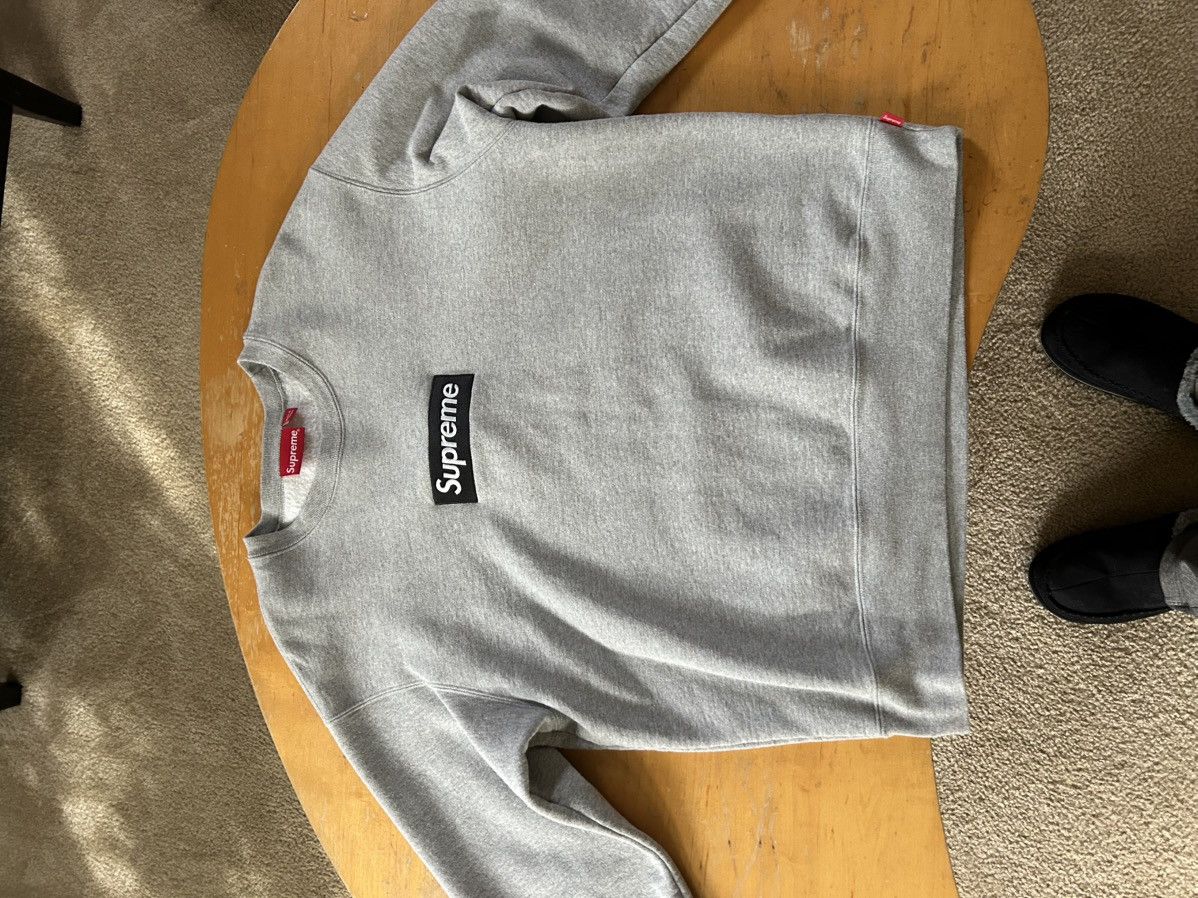 Supreme Grey Box Logo Crewneck | Grailed
