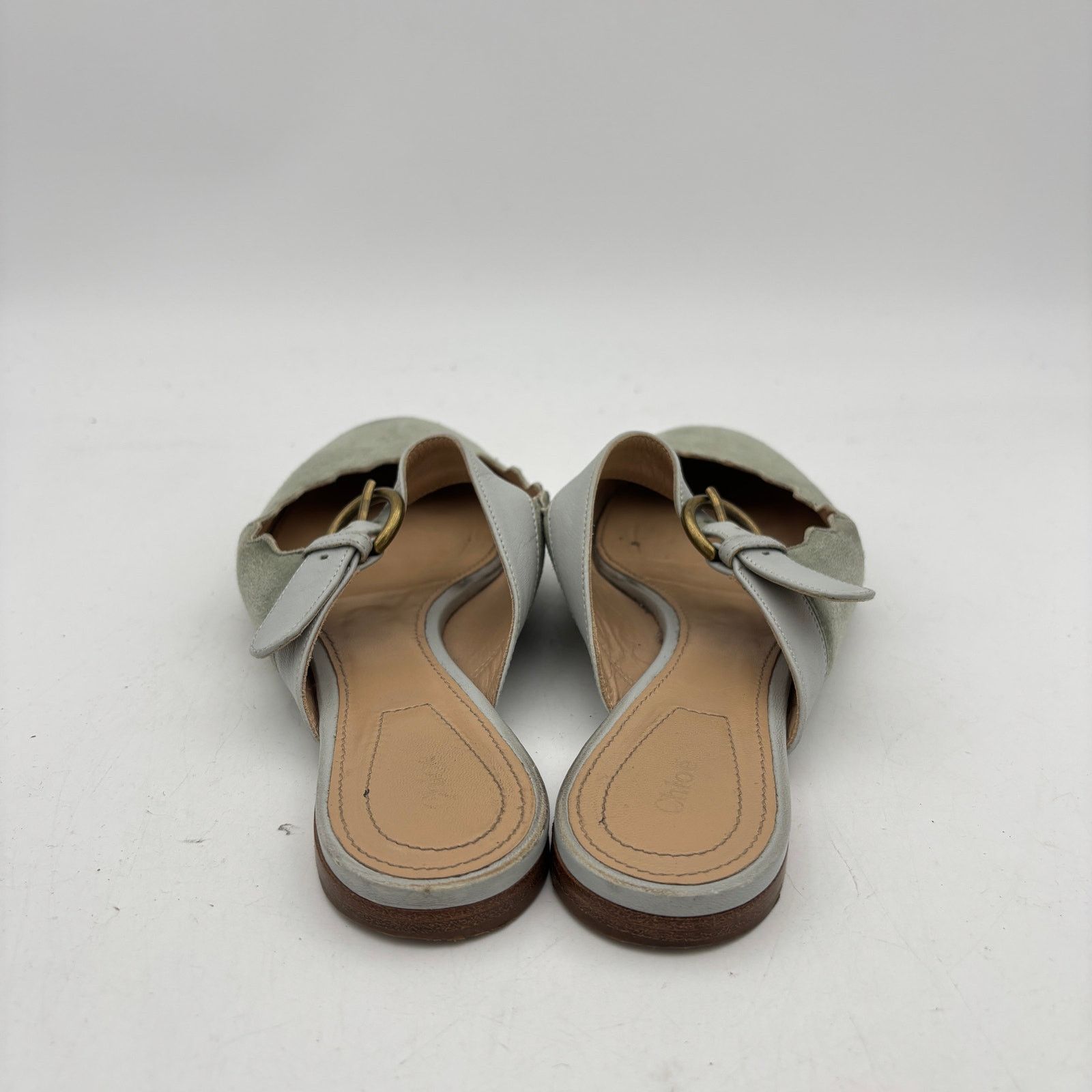 Chloe Chloe Lauren Mules Scalloped Suede Mary Jane Flats 36 US 6 Size US 6 / IT 36 - 4 Thumbnail