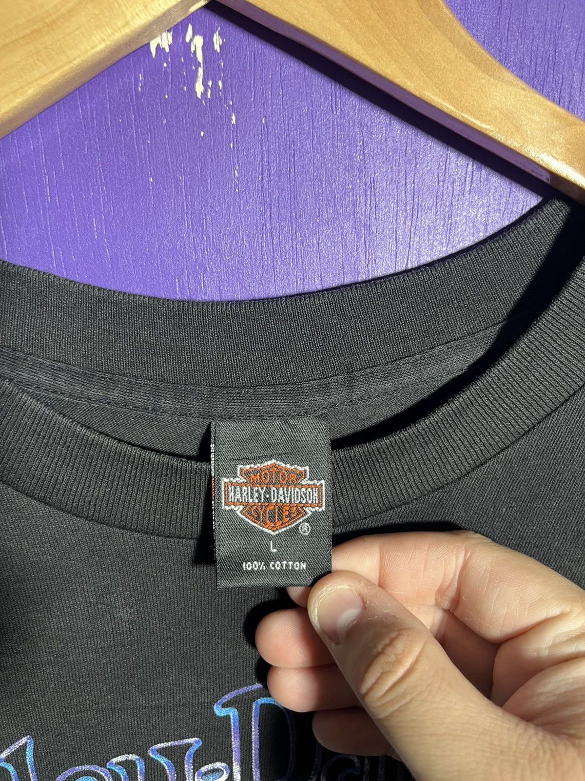 Harley Davidson Vintage 90s Harley Davidson wild at heart purple logo tee Size US XL / EU 56 / 4 - 4 Thumbnail