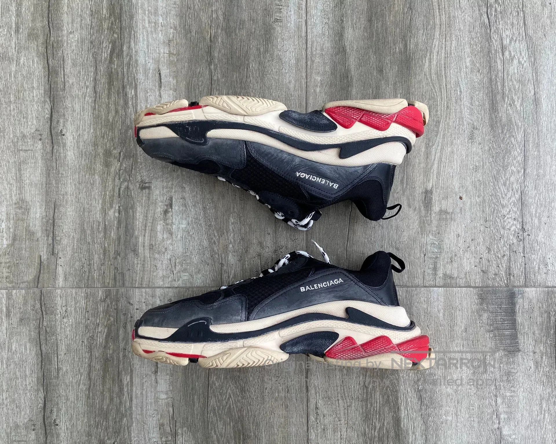 Balenciaga Balenciaga Triple S Black Red Sneakers Size 45. Size US 11 / EU 44 - 3 Thumbnail