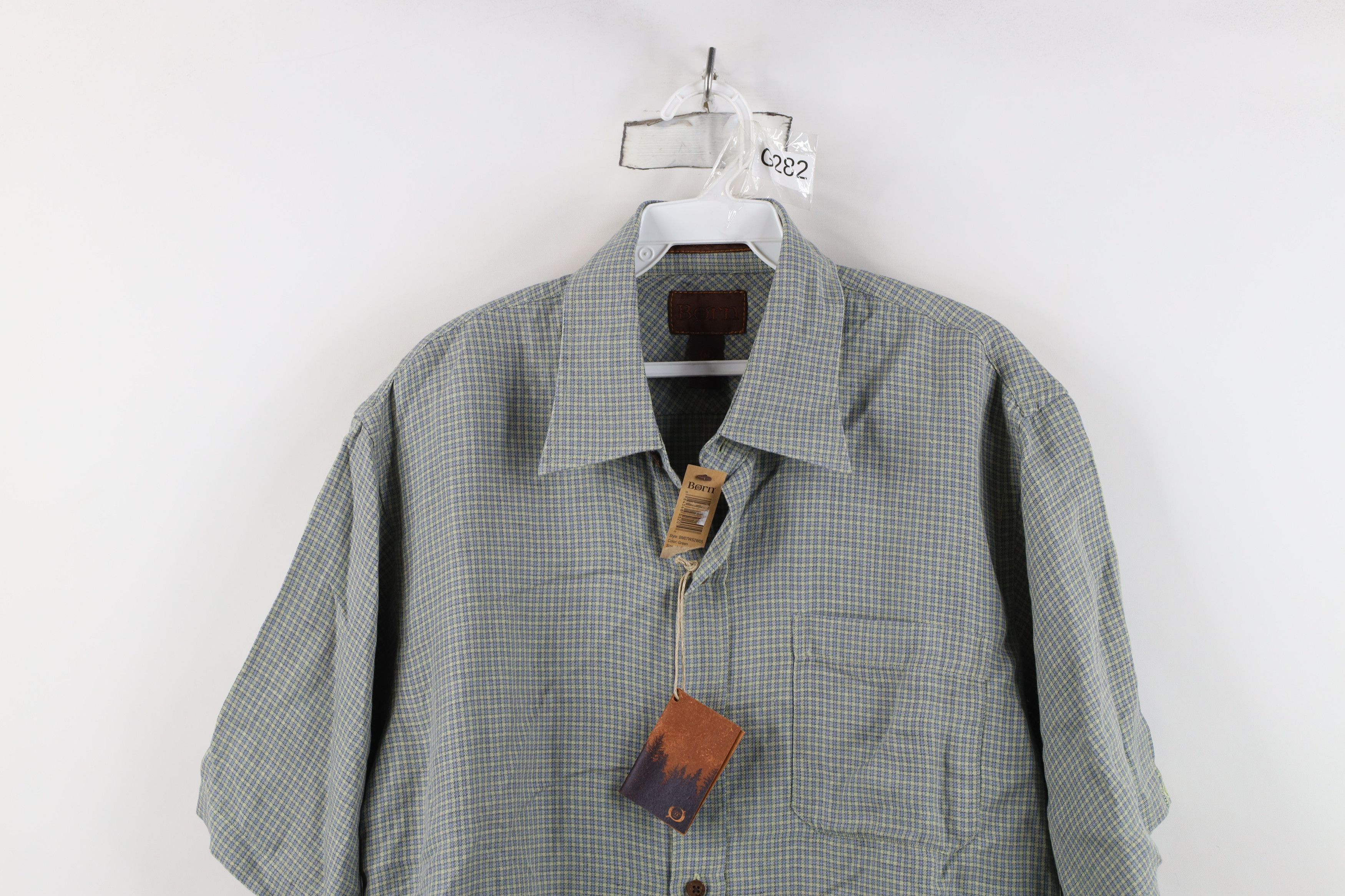 Born New Born Bamboo Short Sleeve Collared Button Shirt Plaid Size US M / EU 48-50 / 2 - 2 Thumbnail