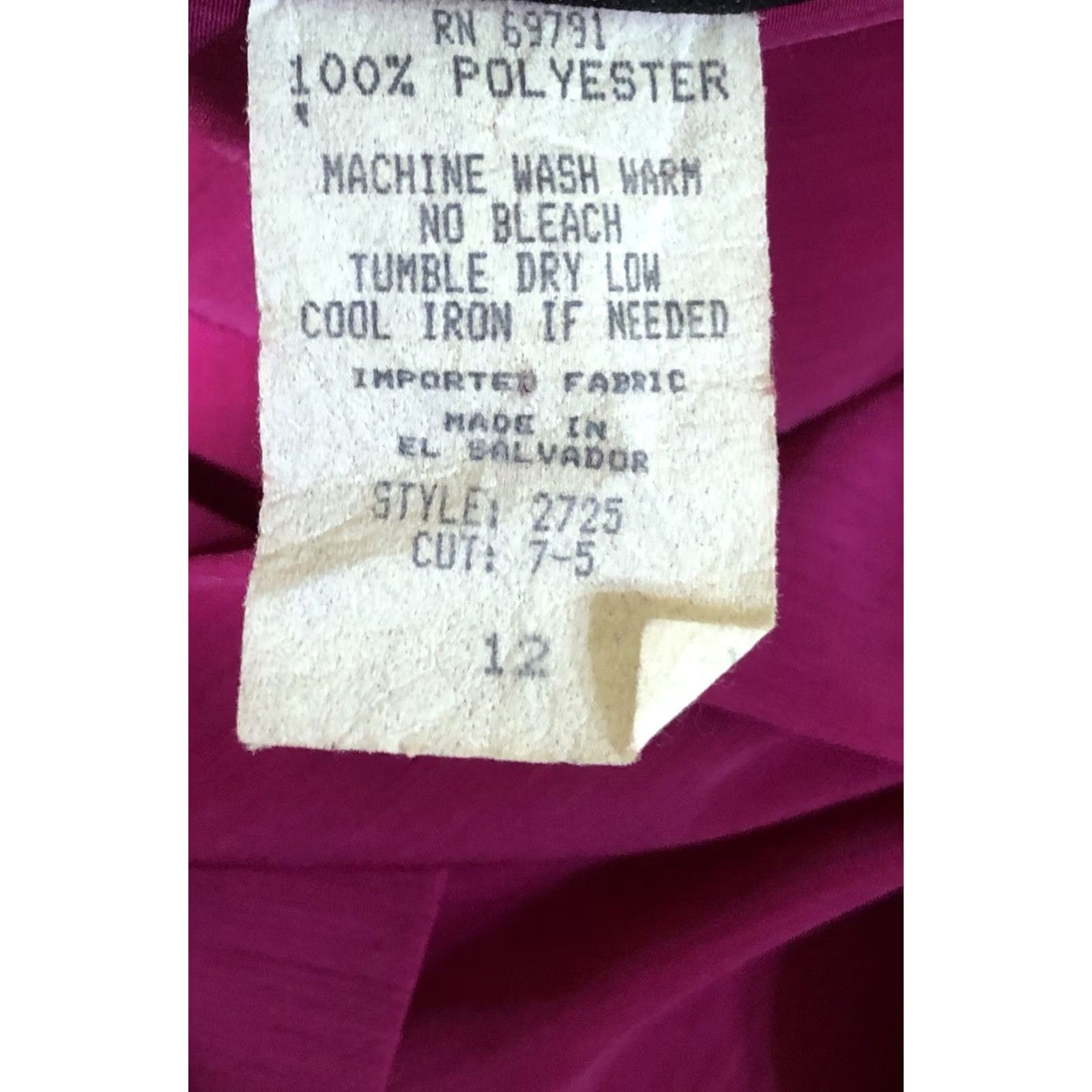 Vintage VINTAGE Fortina Silky Top Blouse 12 Purple Magenta ButtonUp LongSleeve Career Size XL / US 12-14 / IT 48-50 - 5 Thumbnail