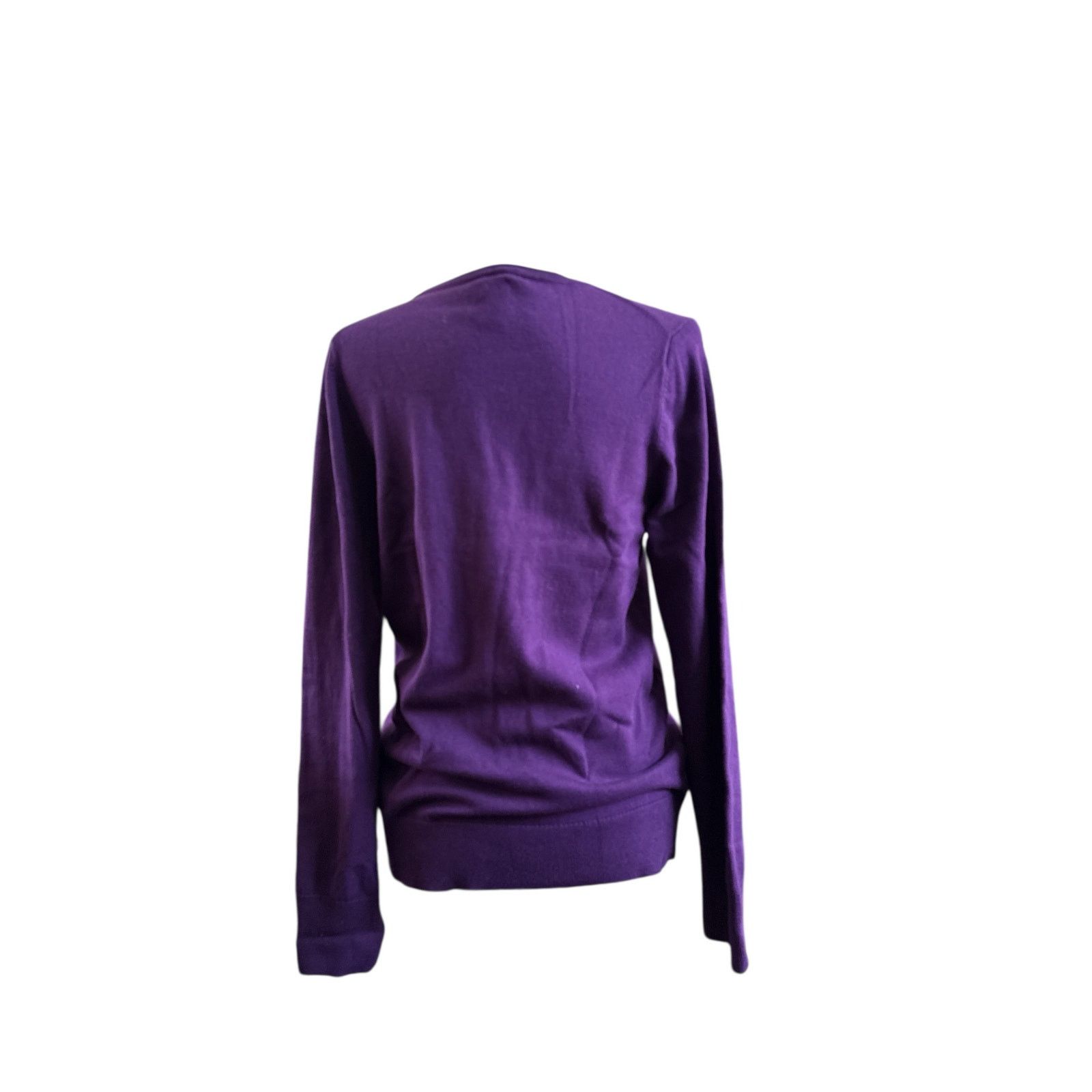 Kirkland Signature Kirkland Womens Signature Long Sleeve V-Neck Sweater Purple Size L / US 10 / IT 46 - 6 Thumbnail
