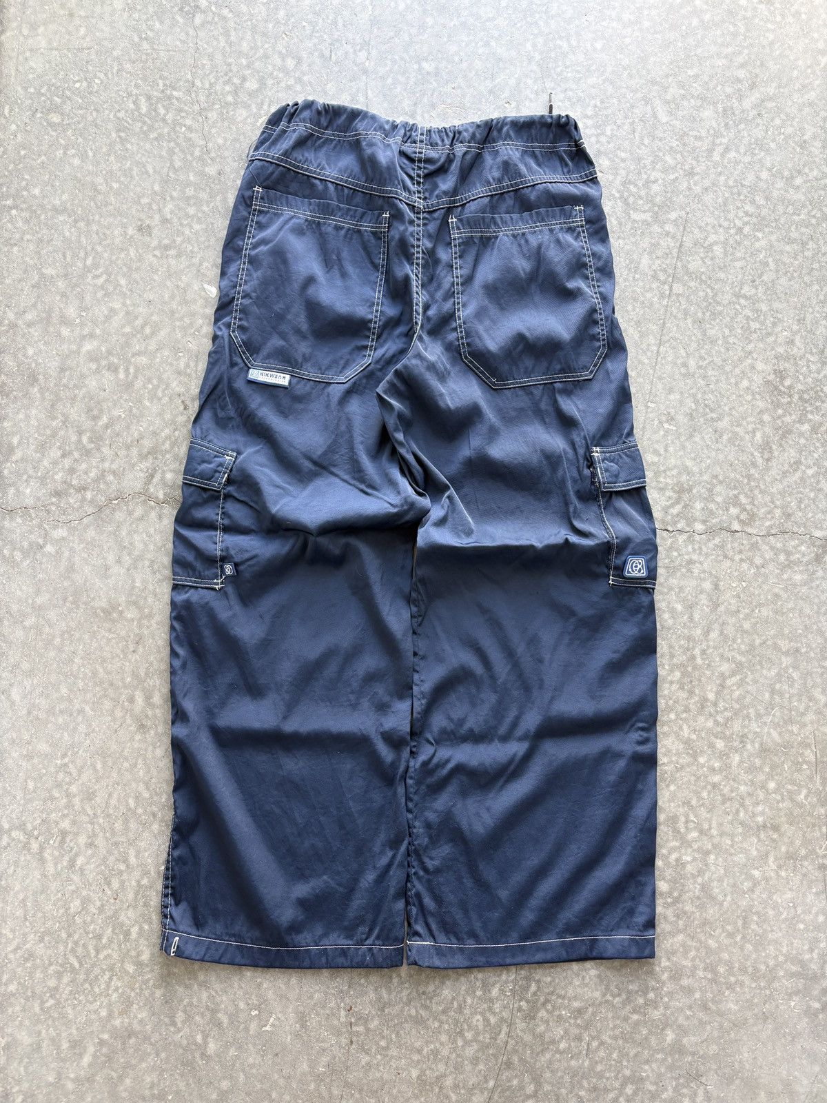 Vintage Vintage 90s Kikwear Baggy Cargo Pants Nylon Rave Adjustable Size US 34 / EU 50 - 1 Thumbnail