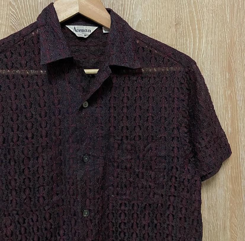 Vintage Vtg Lace Shirt Rare Design Size US M / EU 48-50 / 2 - 1 Thumbnail