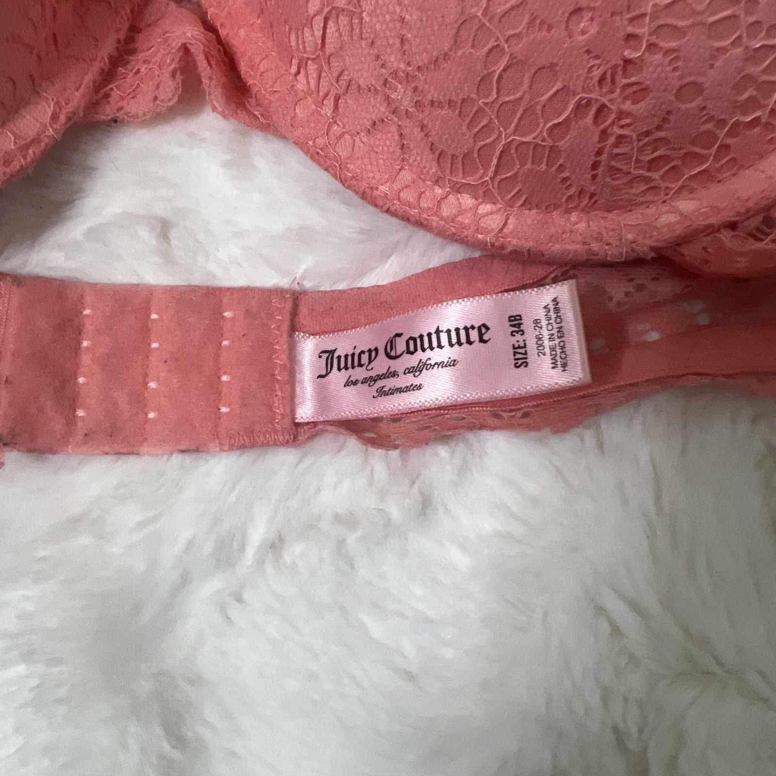 Juicy Couture JUICY COUTURE sexy push up bra lace underwire logo strap 34B Size ONE SIZE - 2 Thumbnail
