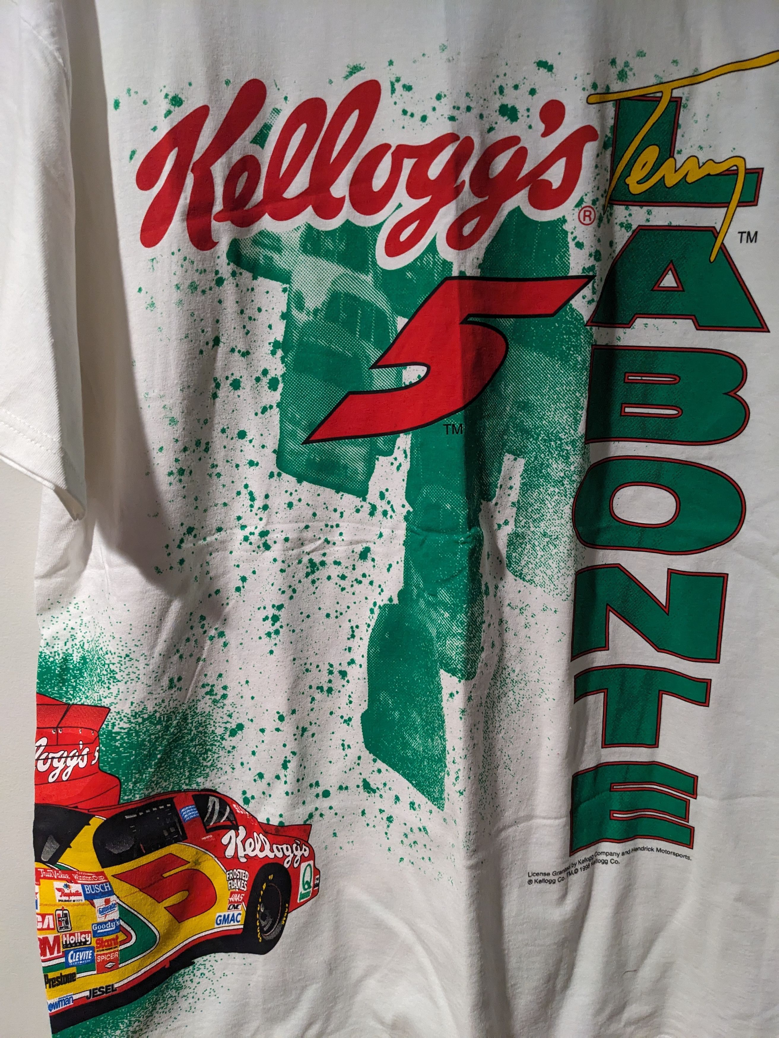 NASCAR × Vintage Vintage 1998 Kellogg Terry Labonte Nascar Racing T-Shirt Size US XL / EU 56 / 4 - 2 Thumbnail