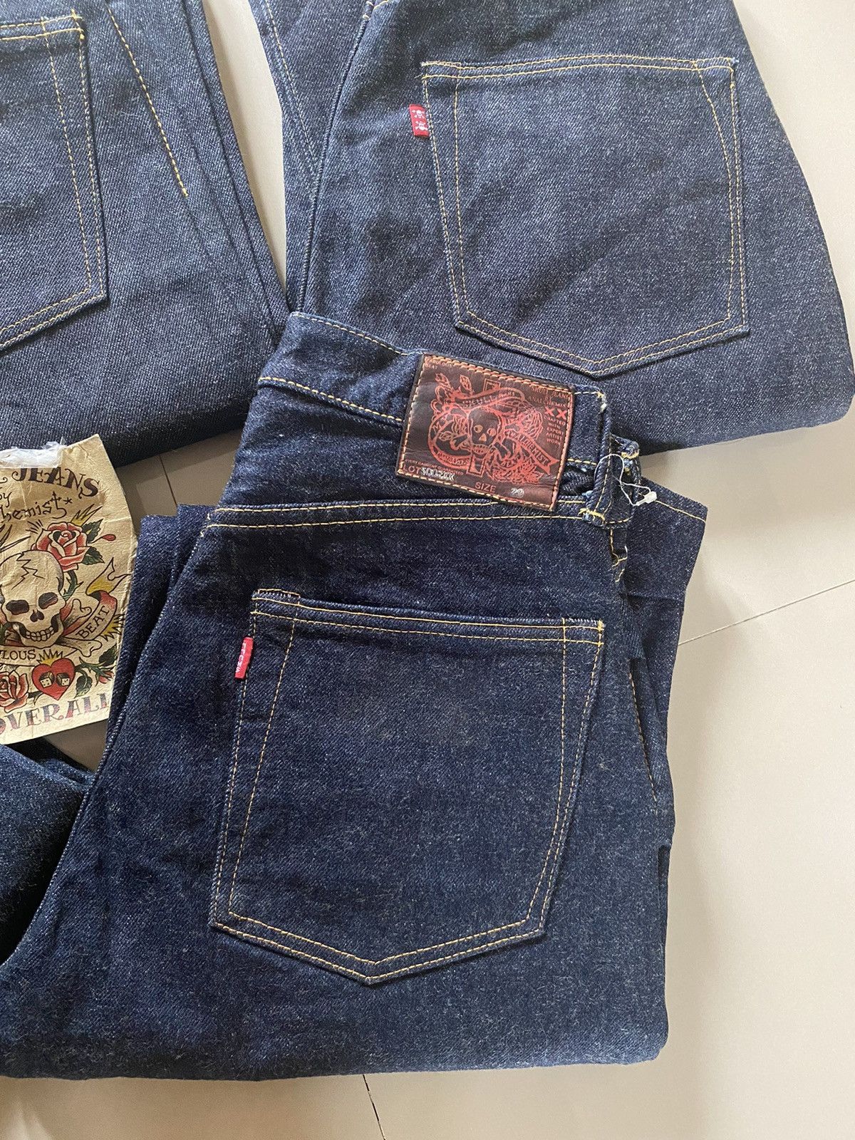 Japanese Brand Brand New Old Stock Skull Jeans by Alchemist Denim Size 28 Size US 29 - 5 Thumbnail