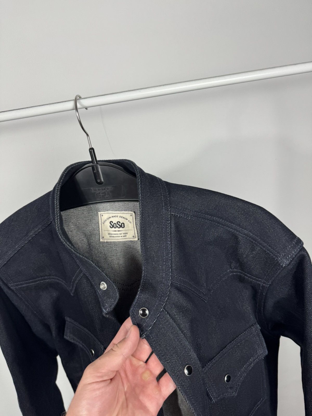SoSo SoSo Heavy Raw Denim Jacket Indigo Workwear Trucker Coat L Size US L / EU 52-54 / 3 - 12 Thumbnail
