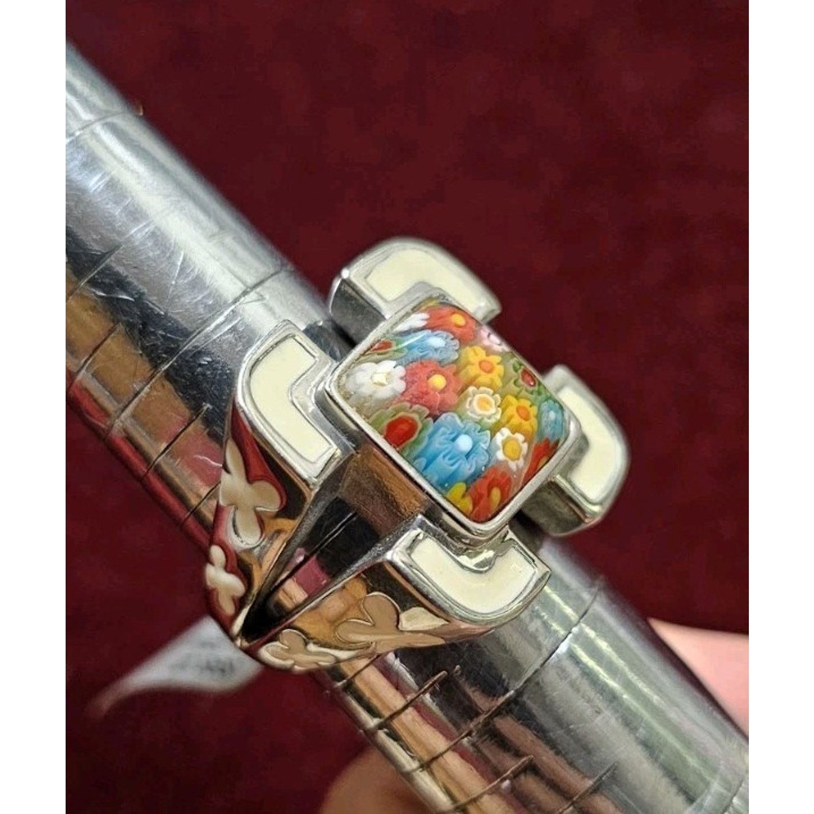Murano Stainless Steel Murano Enamel Ring Size ONE SIZE - 7 Thumbnail