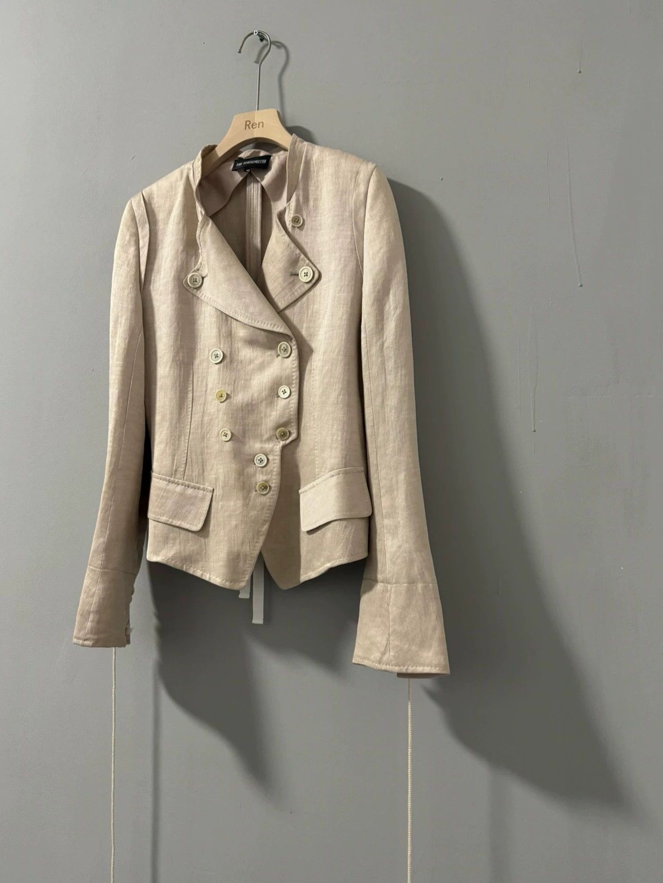 Ann Demeulemeester Ann demeulemeester Pink Double-Breasted Drawstring Suit Size S / US 4 / IT 40 - 1 Thumbnail