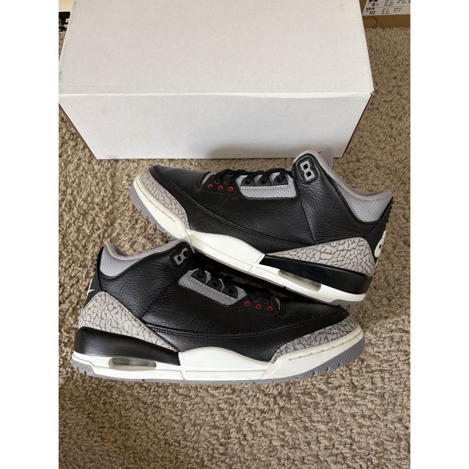 Jordan Brand Size 10 - Jordan 3 Retro OG Black Cement (2024) (DN3707-010) Size US 10 / EU 43 - 2 Thumbnail