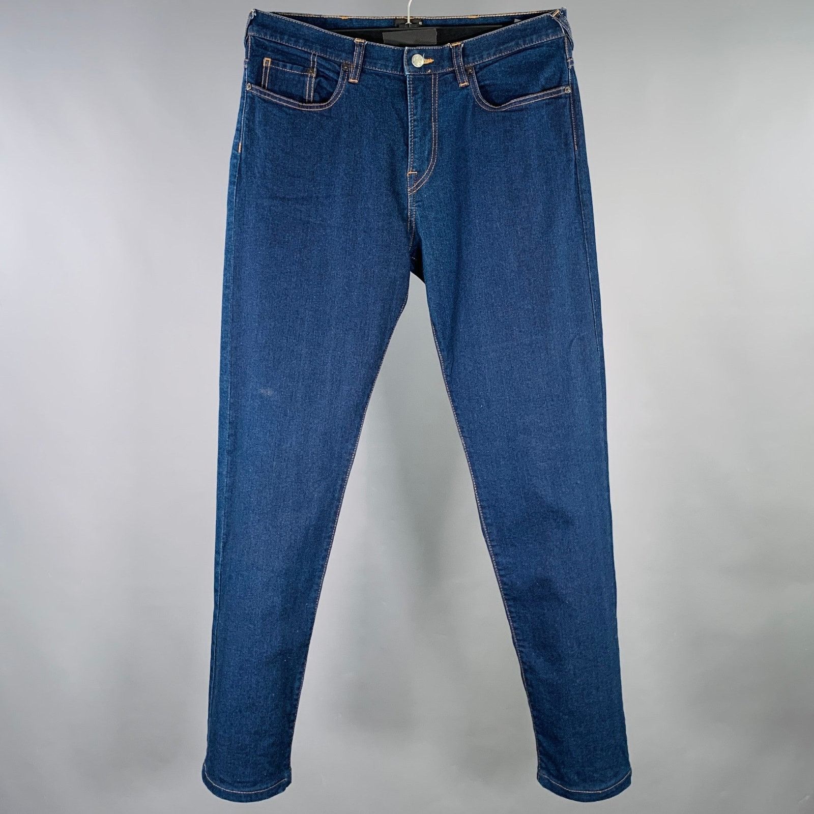 Paul Smith PS by PAUL SMITH Blue Contrast Stitch Cotton Straight Jeans Size US 32 / EU 48 - 1 Thumbnail
