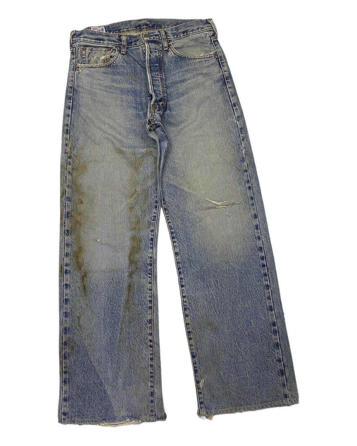 EIGHT-G EIGHT G SELVEDGE DIRT MADE IN JAPAN DISTRESS DENIM JEANS Size US 32 / EU 48 - 3 Thumbnail