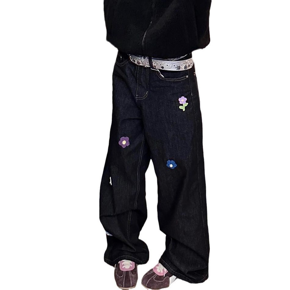 Japanese Brand Retro loose casual embroidered jeans Size US 32 / EU 48 - 5 Thumbnail
