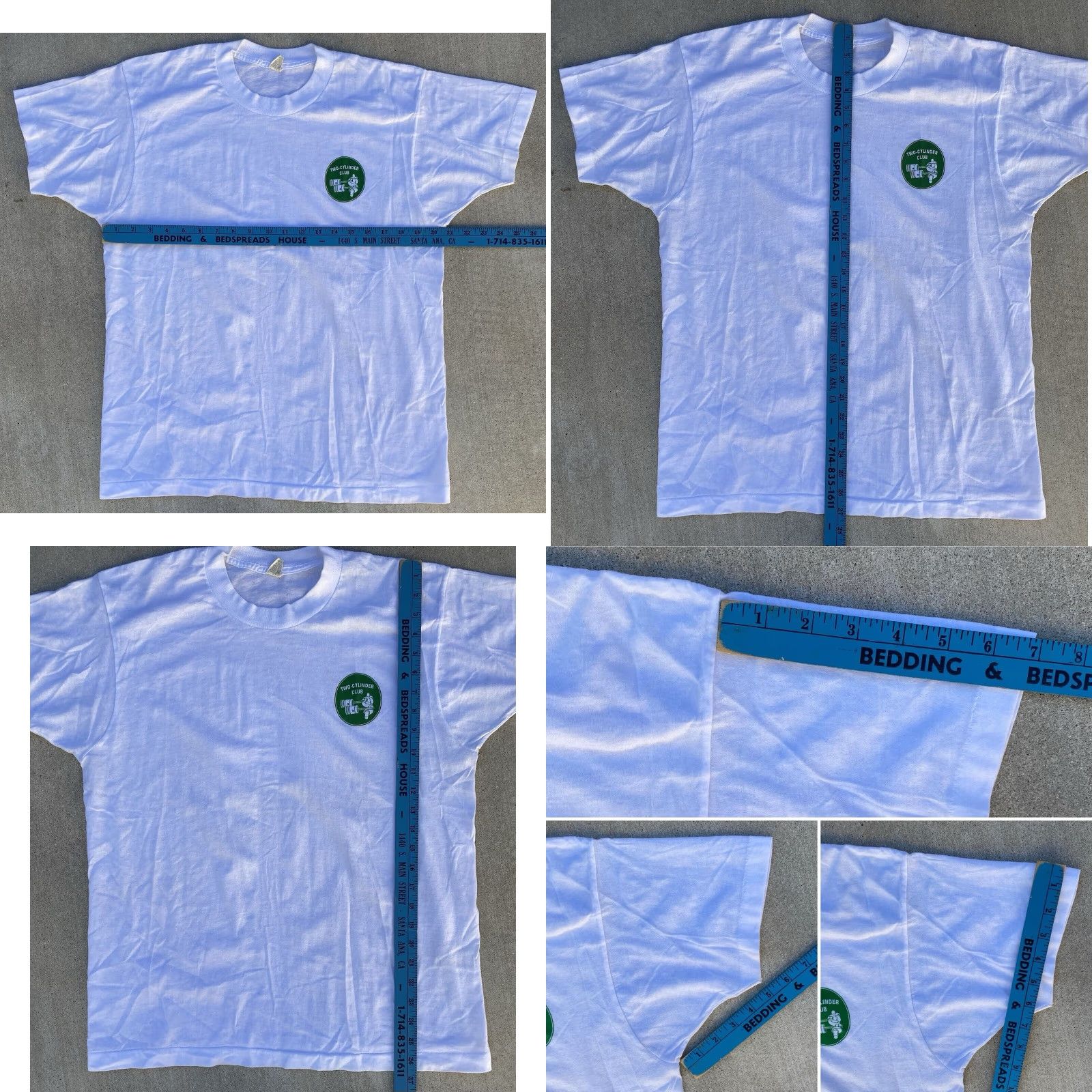 Vintage Vintage Screen Stars T-Shirt Two Cylinder Club Graphic Tee White XL Men Short Sleeve Cotton Blend **(Country of Origin: United States)** Size US XL / EU 56 / 4 - 11 Thumbnail