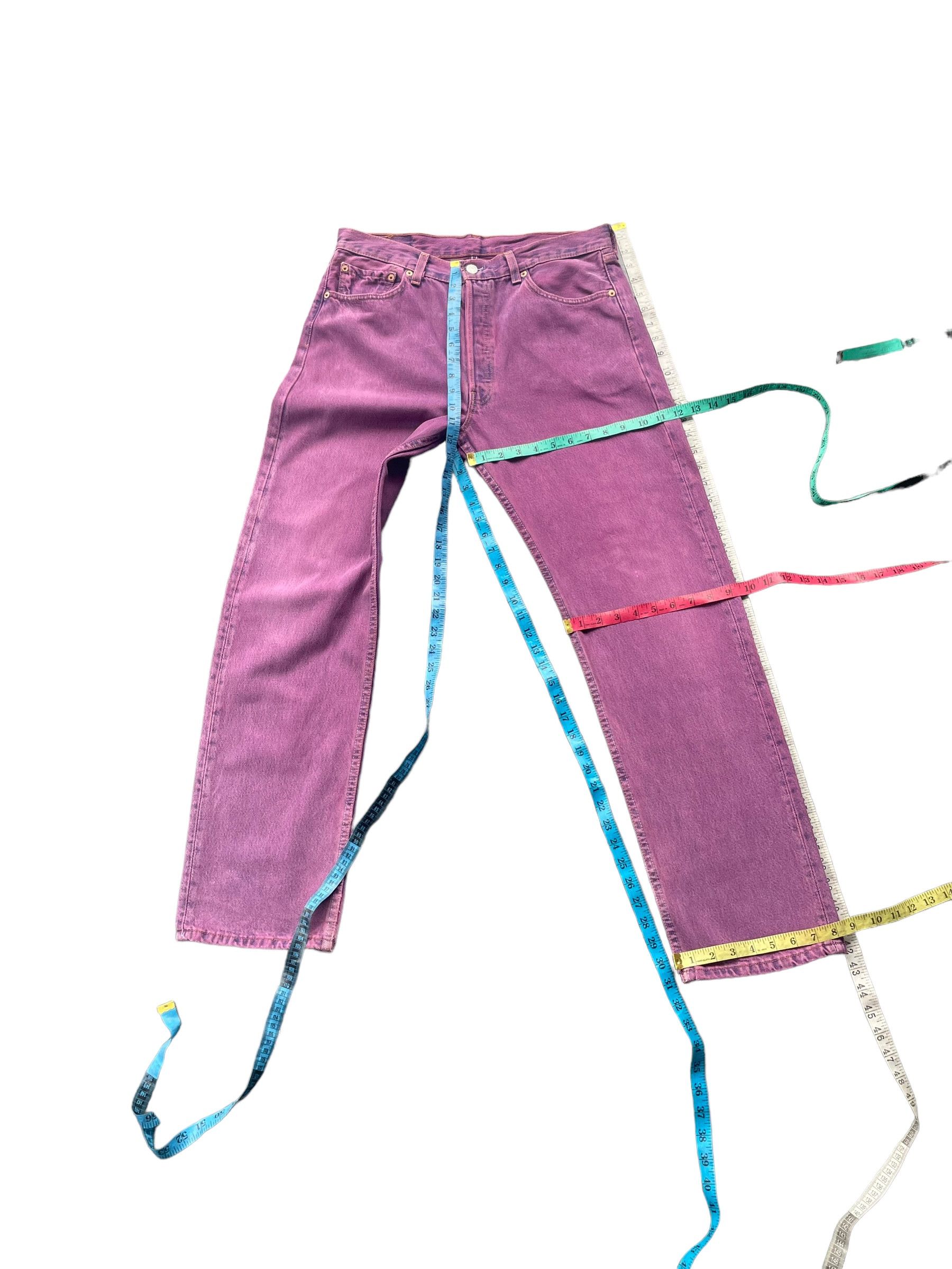 Levi's Vintage 2000 Levis 501 e Purple Faded Denim Size US 33 - 6 Thumbnail