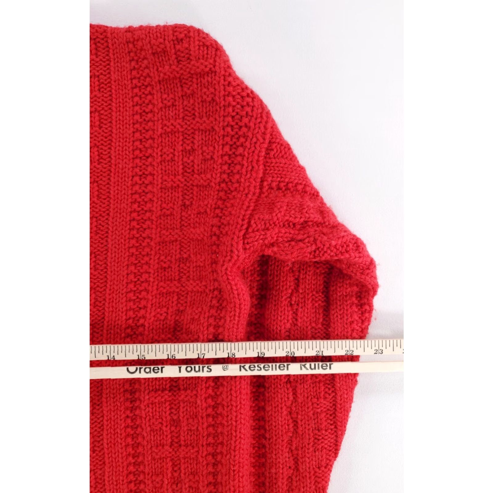 J.Crew VINTAGE J.CREW Sweater Waffle-Knit 100% Wool Red Long Sleeve Mens M Size US M / EU 48-50 / 2 - 6 Thumbnail
