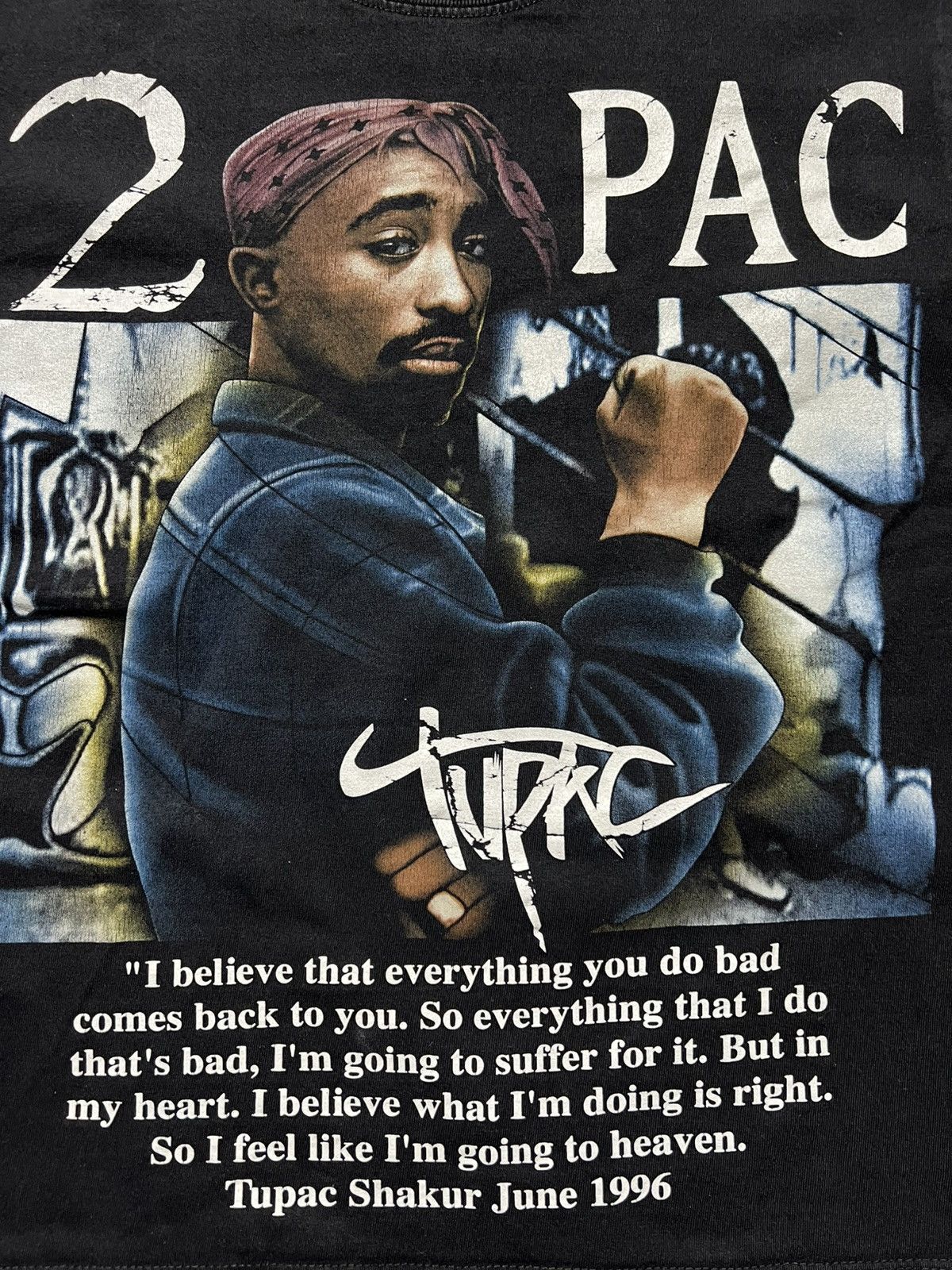 Band Tees Vintage 2PAC Memoriable 1996 Y2K Rap Band Tee Shirt Size M / US 6-8 / IT 42-44 - 4 Thumbnail