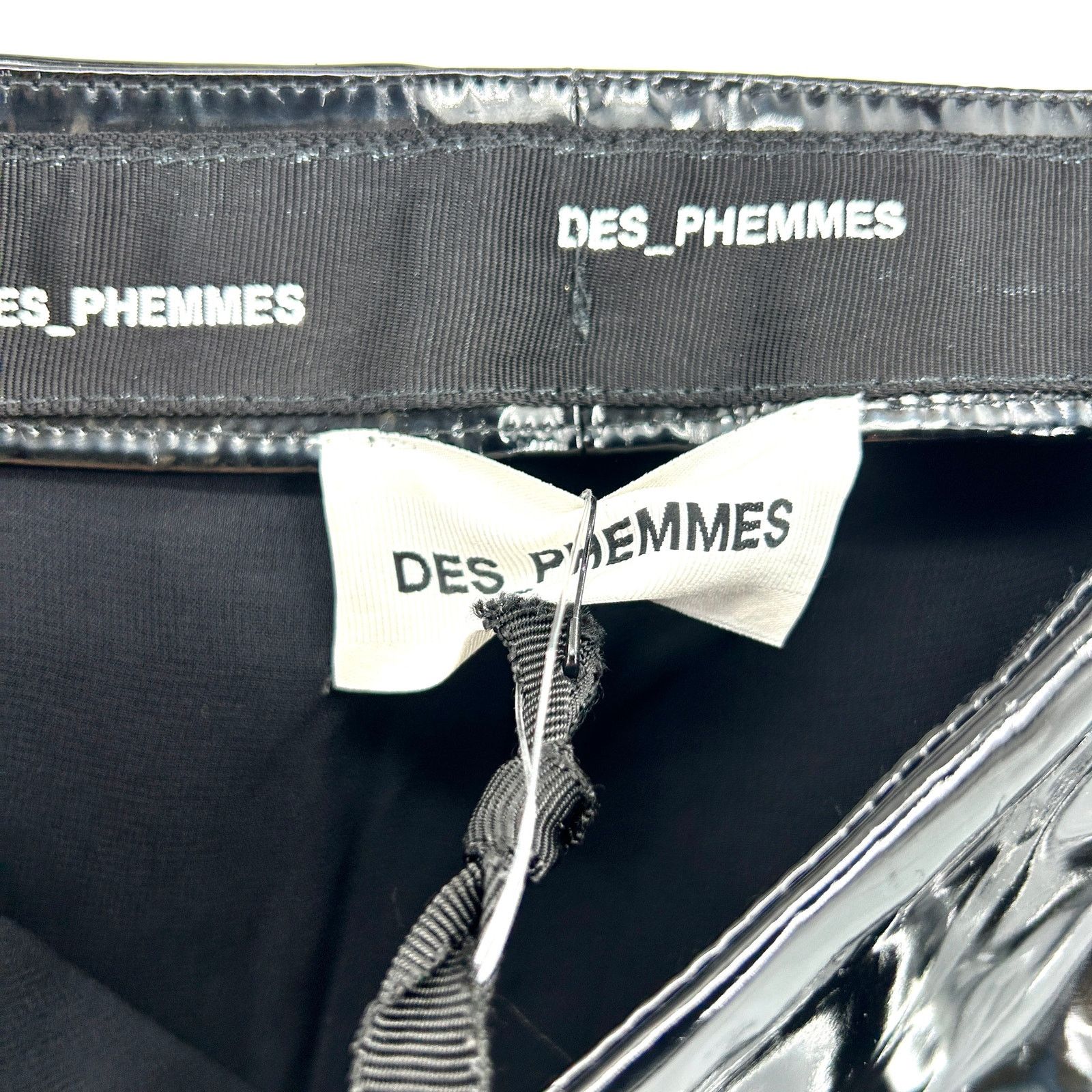 Other DES PHEMMES Black Vinyl Crystal Embellished Micro Mini Skirt Size 28" / US 6 / IT 42 - 5 Thumbnail